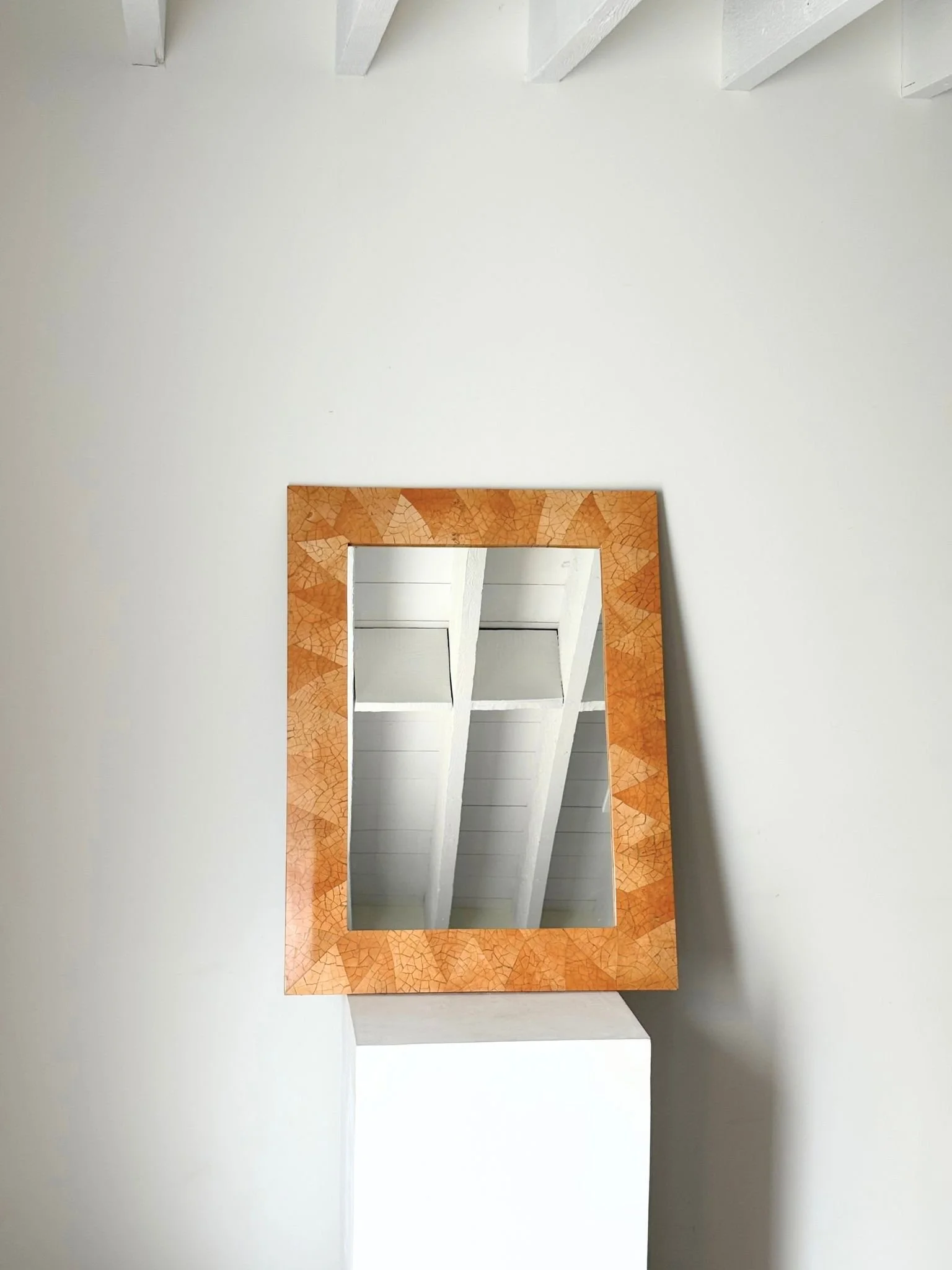 Vintage Italian Tessellated Wall Mirror In The Manner Of R&Y Augosti - Bureau Bruton Antiques and Design Store
