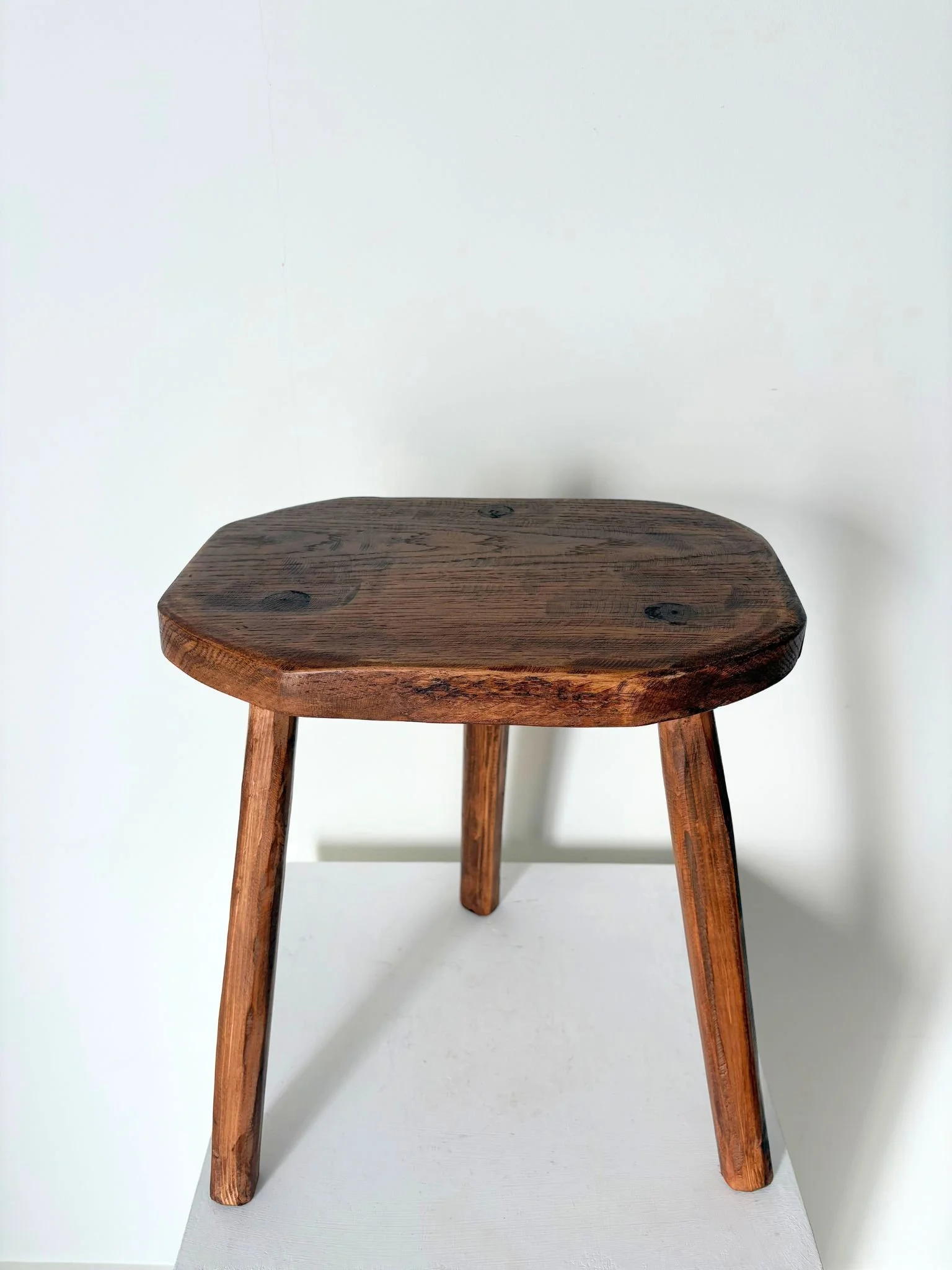 Handmade Rustic Tripod Side Table Stool, French Mid Century - Bureau Bruton