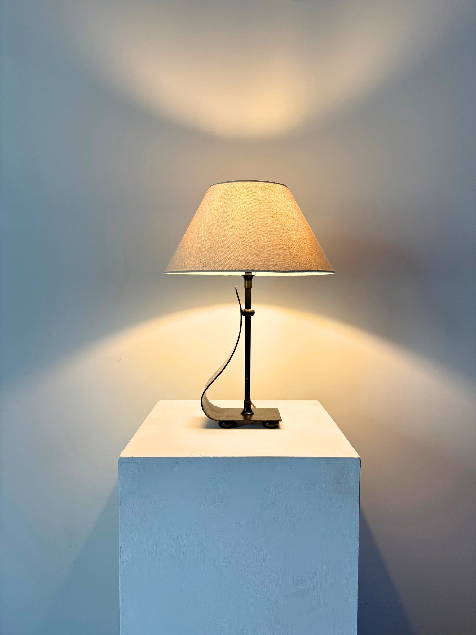 Fluid Form Iron Ribbon Design Table Lamp - Bureau Bruton Antiques, Vintage and Lighting