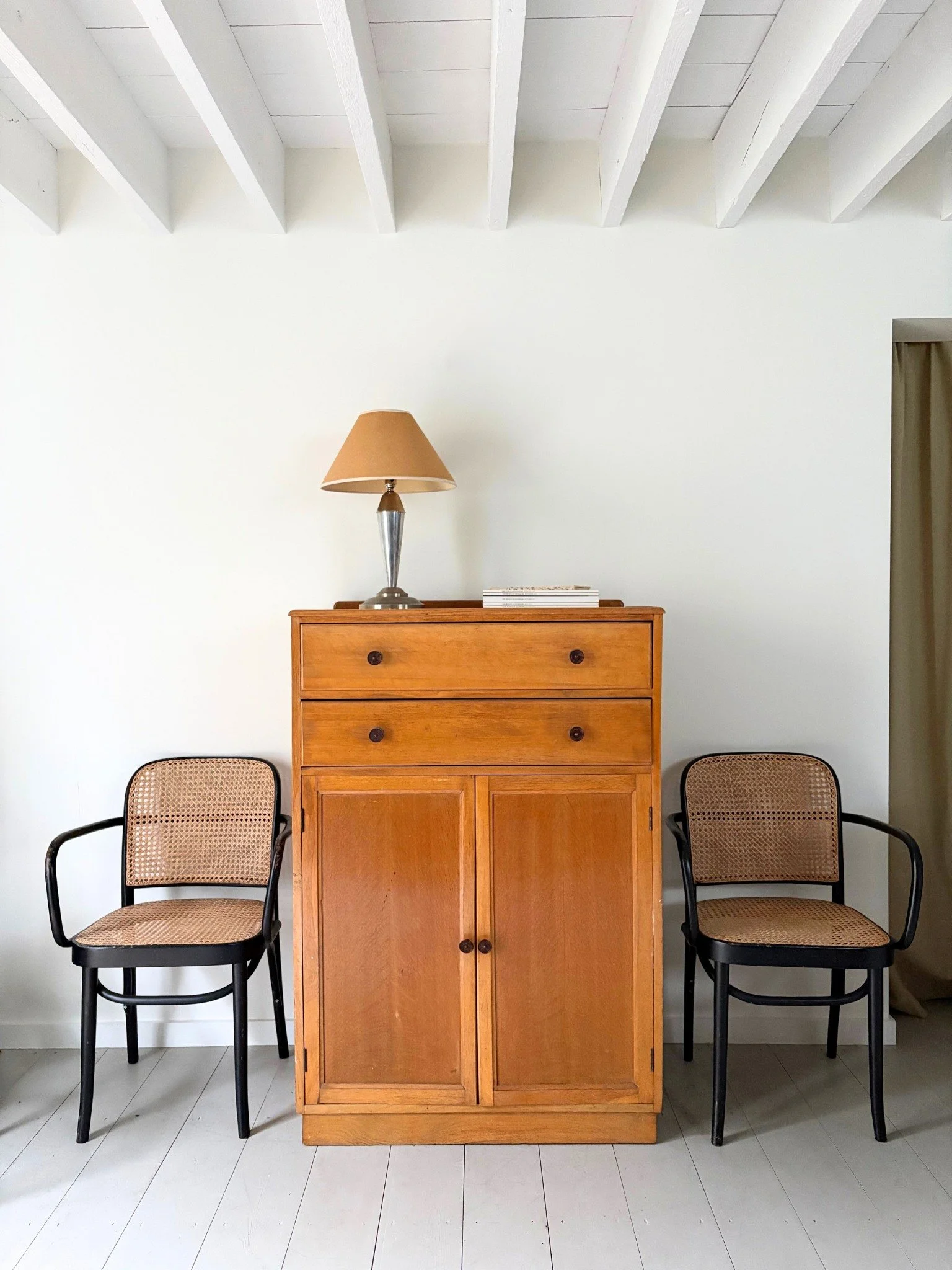 Vintage Mid Century Tallboy Cupboard With Minimalist Design - Bureau Bruton