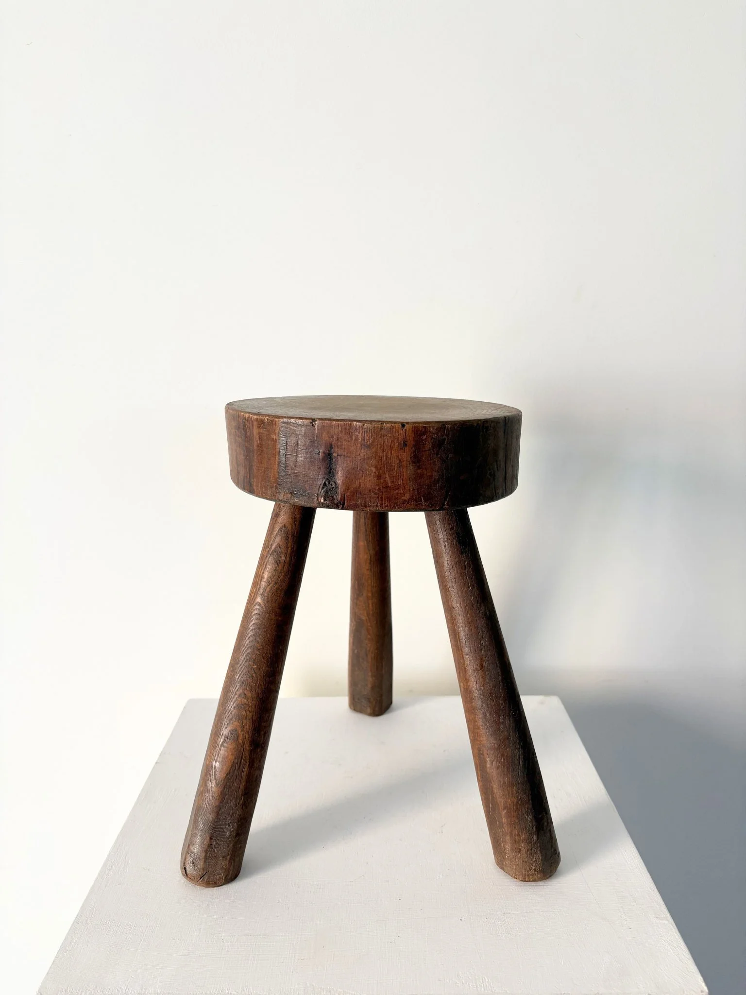 A wonderful handmade vintage slab stool with chunky, generous proportions - Bureau Bruton Antiques and Vintage