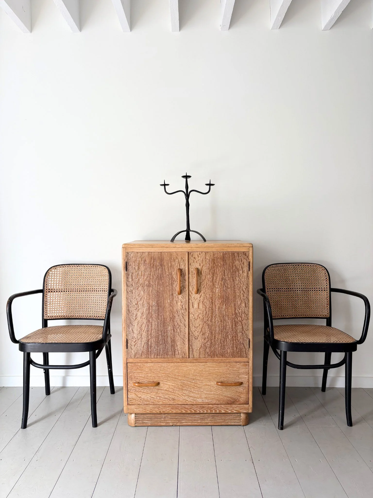 Early 20th Century Limed Tall Boy Heals Style - Bureau Bruton Antiques and Vintage Furniture