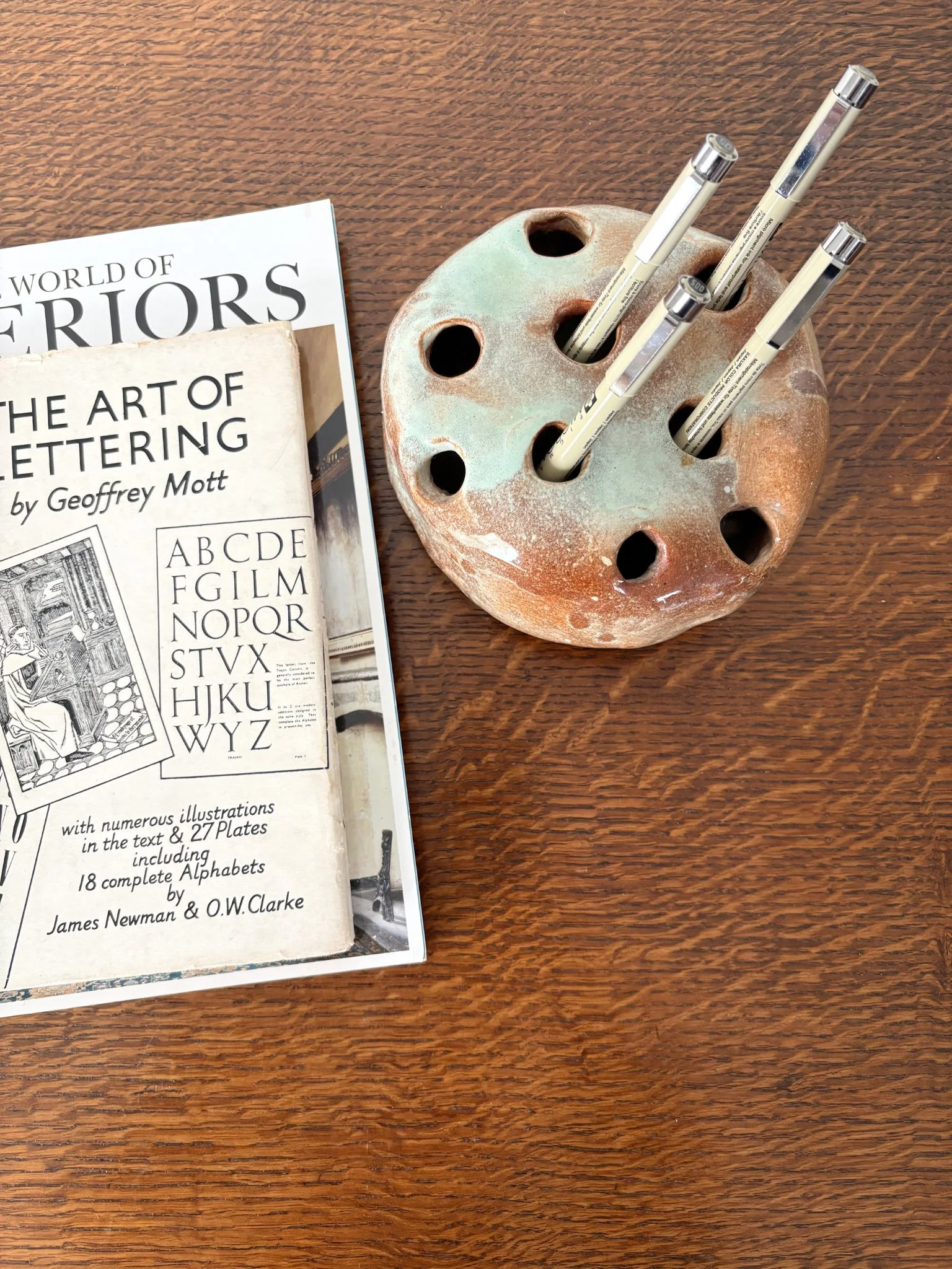 Naive Brutalist Desk Tidy Pen Pot - Bureau Bruton Antiques and Vintage