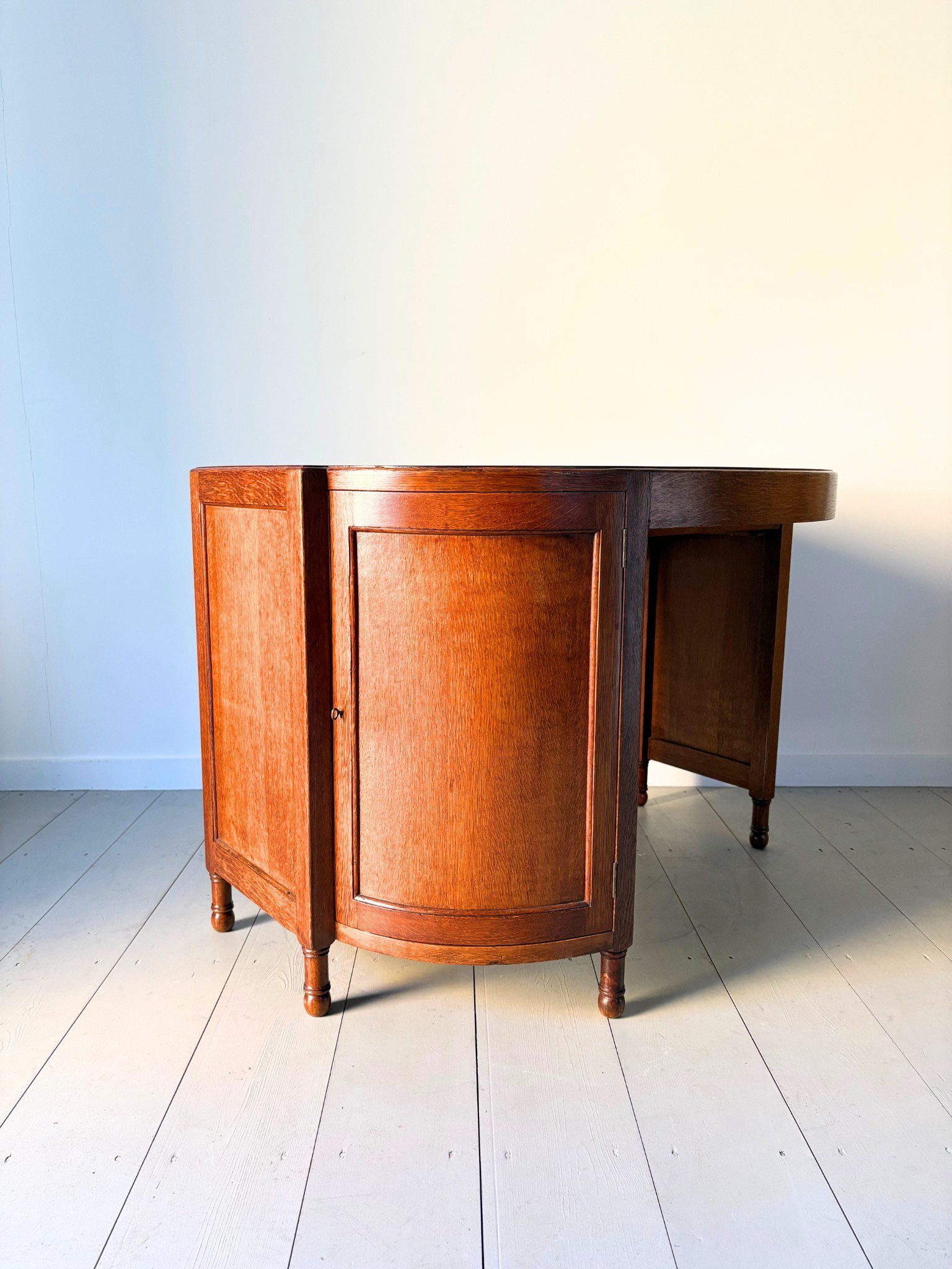 Expertly crafted half moon writing desk by Heals of London - Bureau Bruton