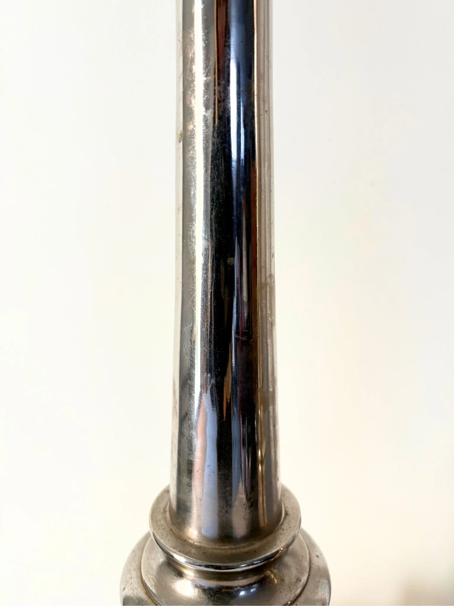 Pair Tall Chrome Lamps