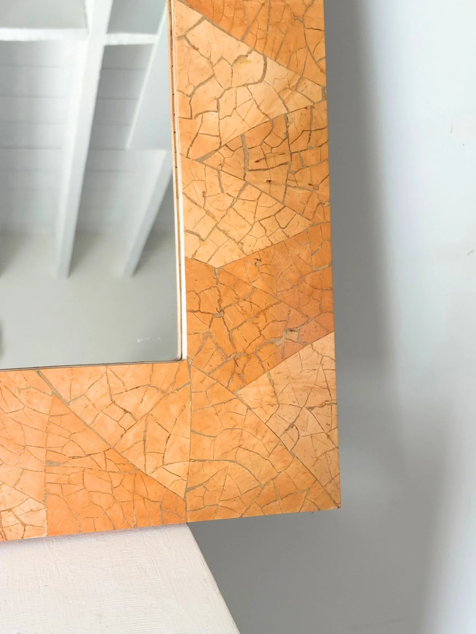 Tessellated Shell Frame Vintage Wall Mirror - Bureau Bruton
