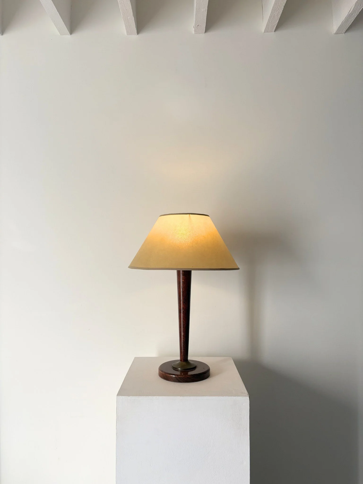 Art Deco Solid Wood Table Lamp - Bureau Bruton Antiques and Vintage Shop