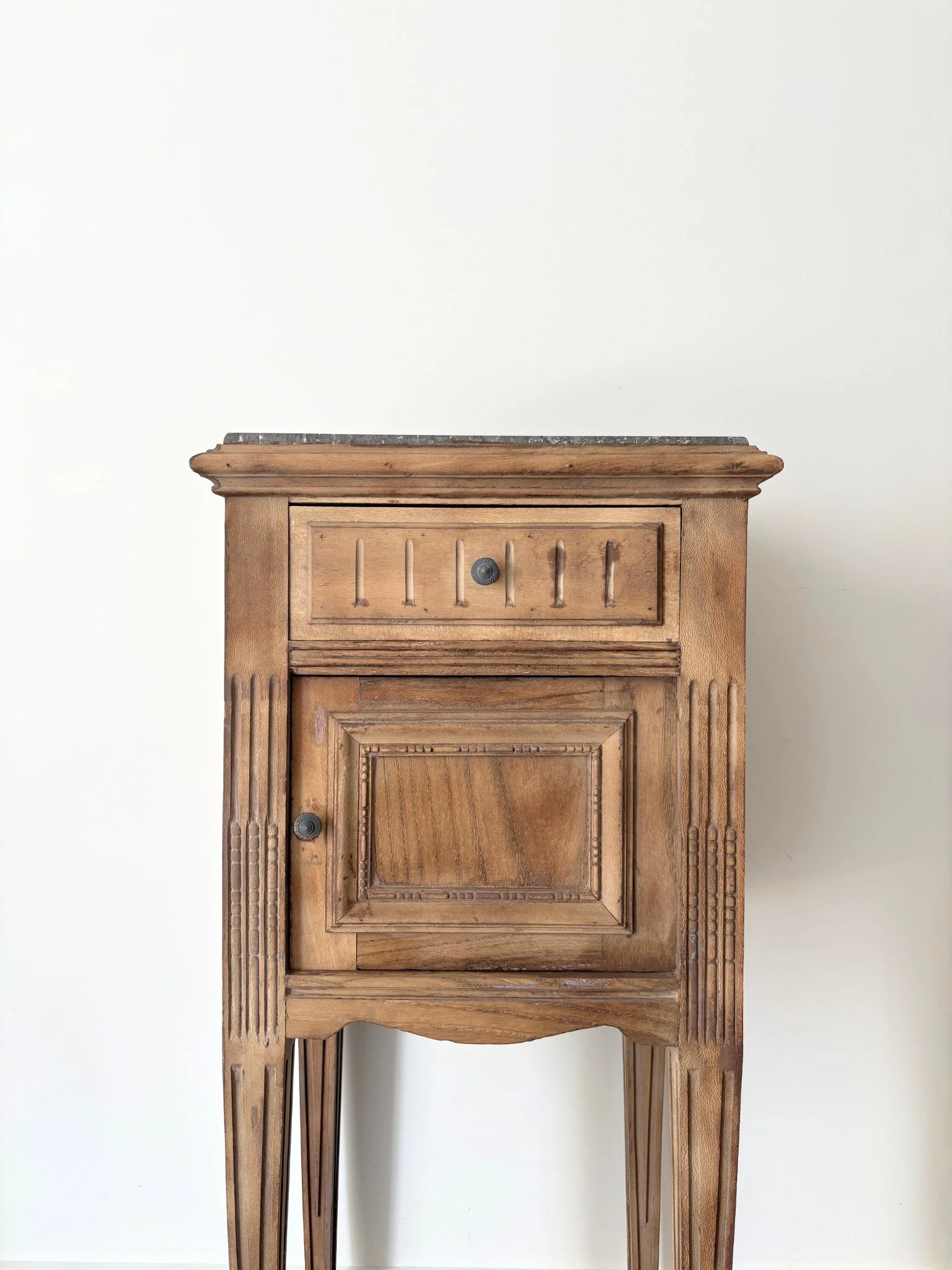 20th Century French Marble Top Cabinet or Side Table - Bureau Bruton