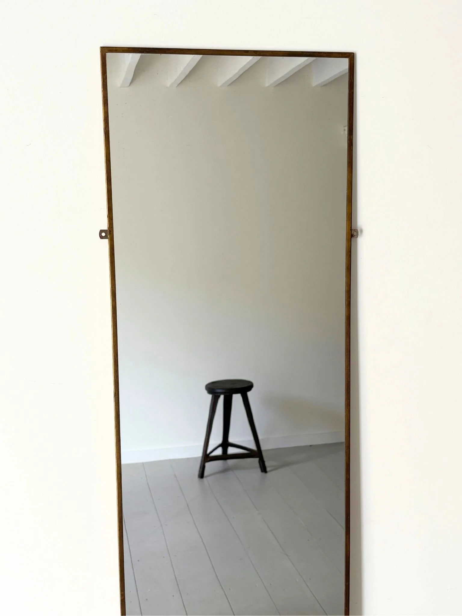Mid Century Slim Frame Brass Dressing Mirror - Bureau Bruton