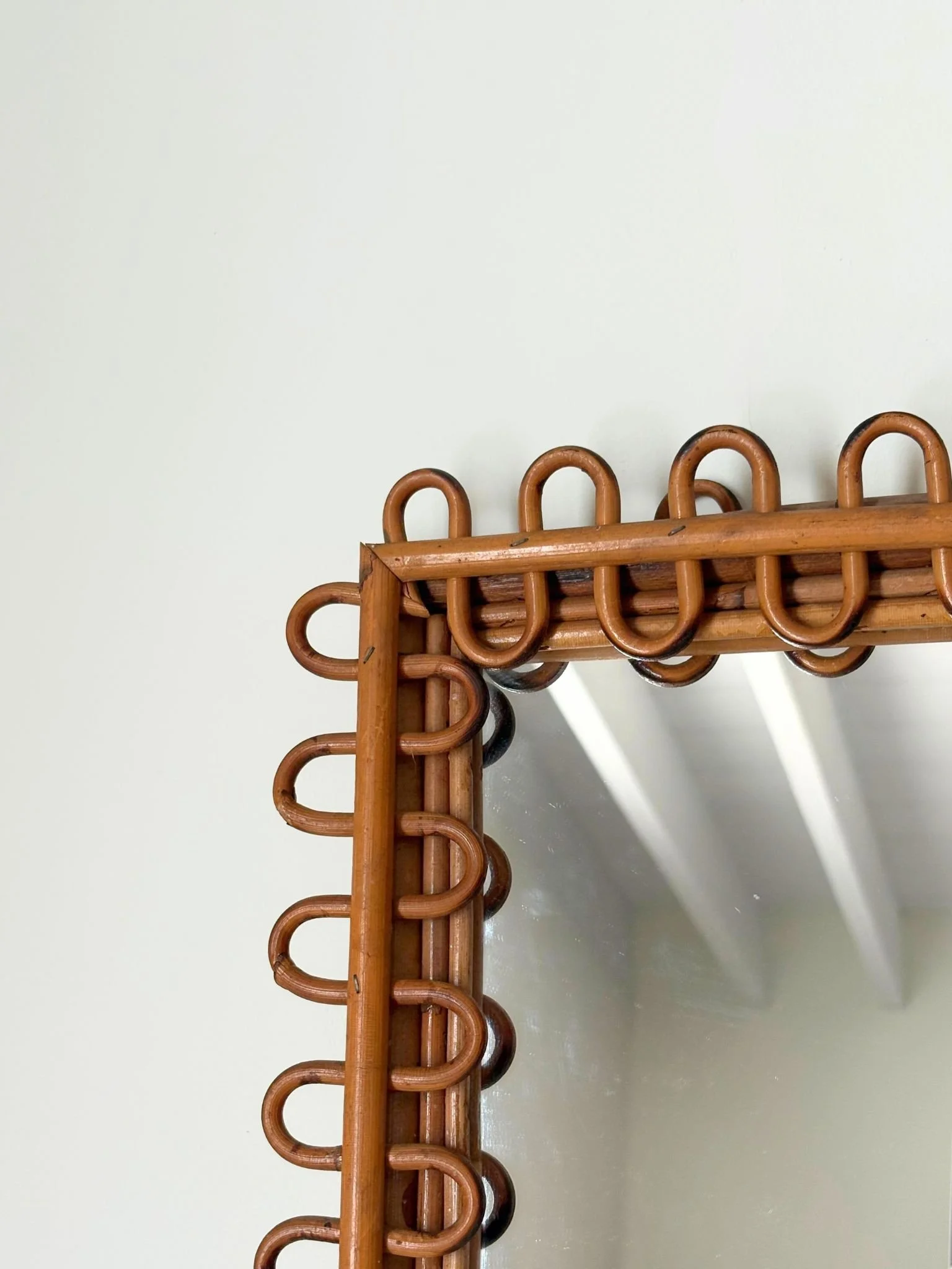 Vintage Franco Albini Rattan Mirror - Bureau Bruton