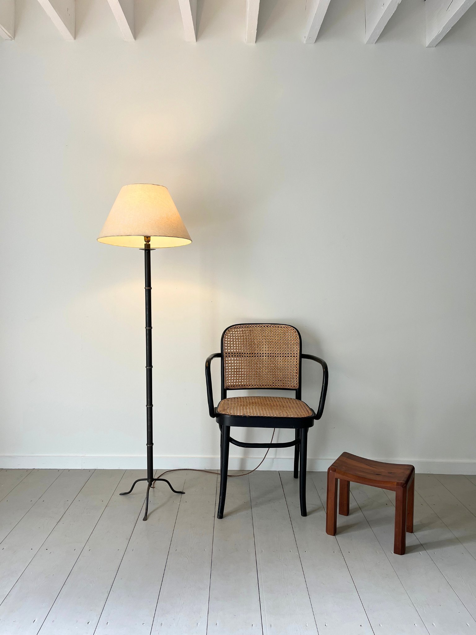 Turned Metal Mid Century Standard Lamp - Bureau Bruton Antiques and Vintage Design Gallery