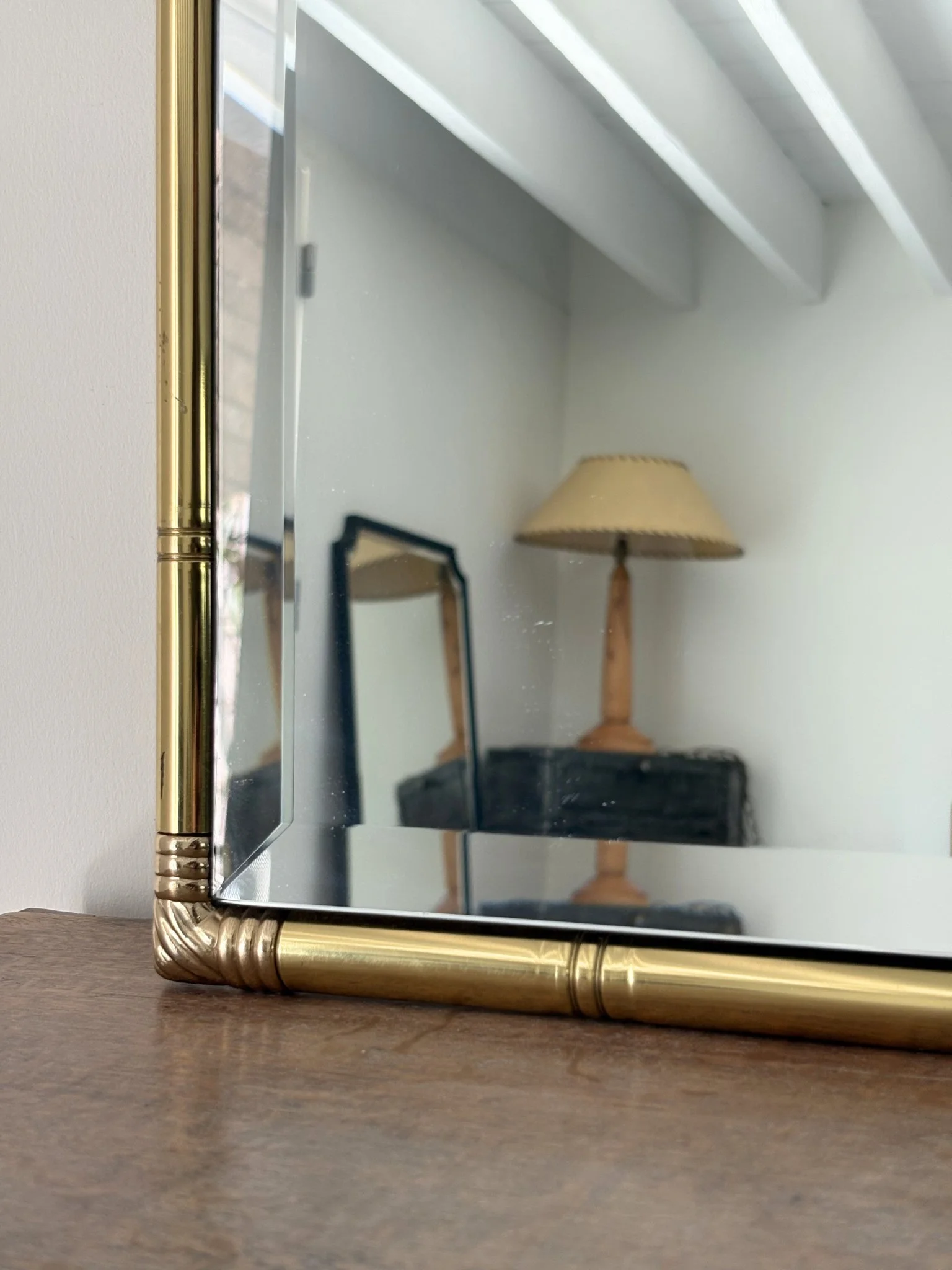 Brass Faux Bamboo Mirror