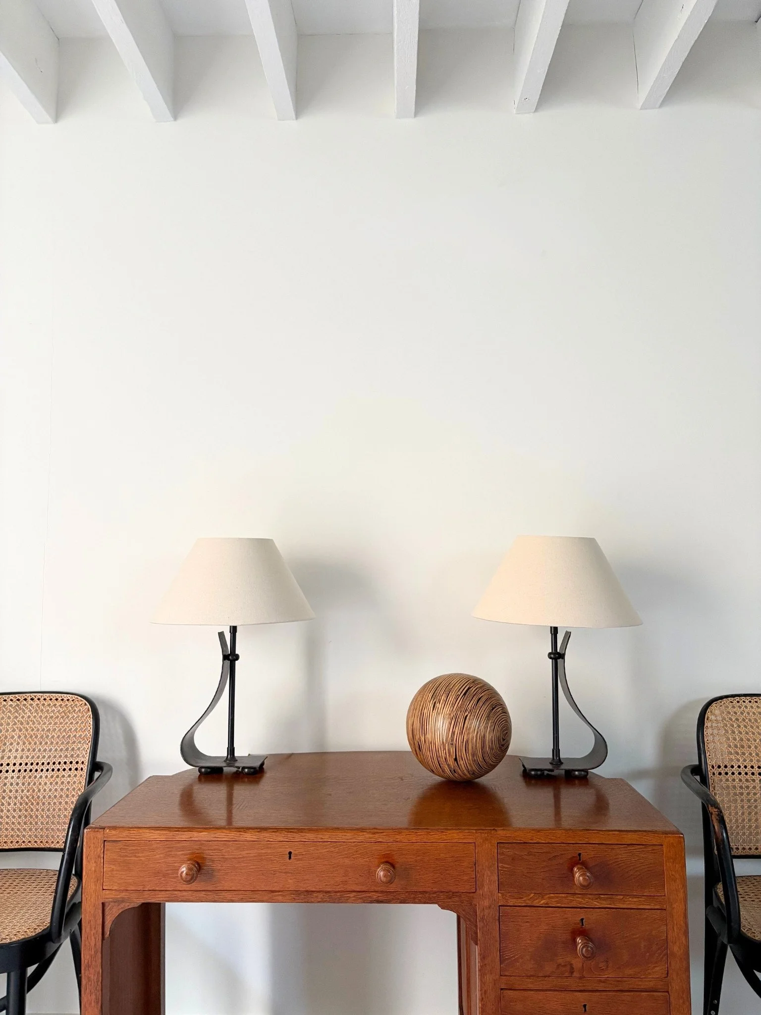 Wrought Iron Ribbon Table Lamps - Bureau Bruton Antiques, Design and Vintage Shop