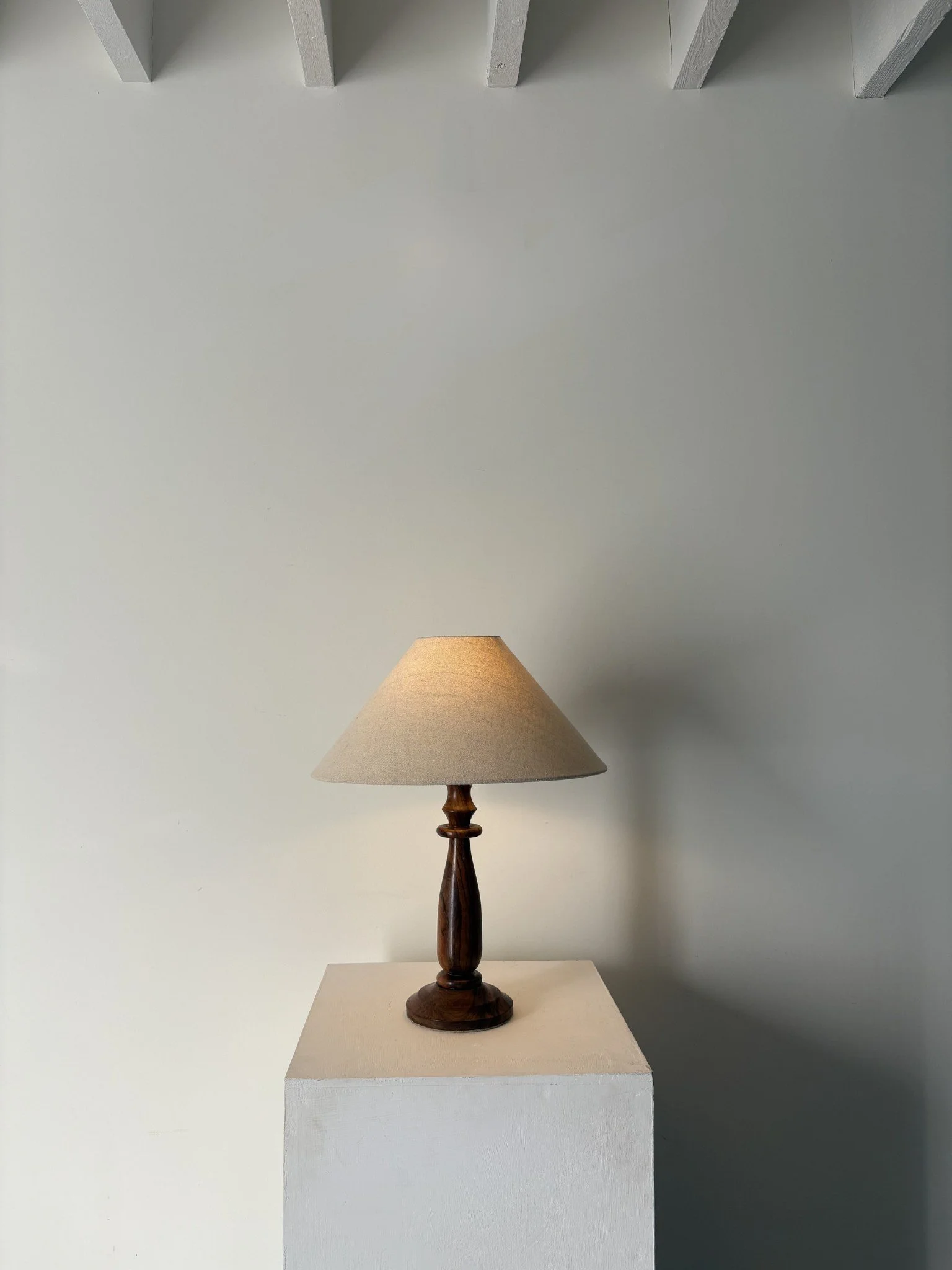 Classical Turned Wood Table Lamp - Bureau Bruton Antiques and Vintage Lighting Shop