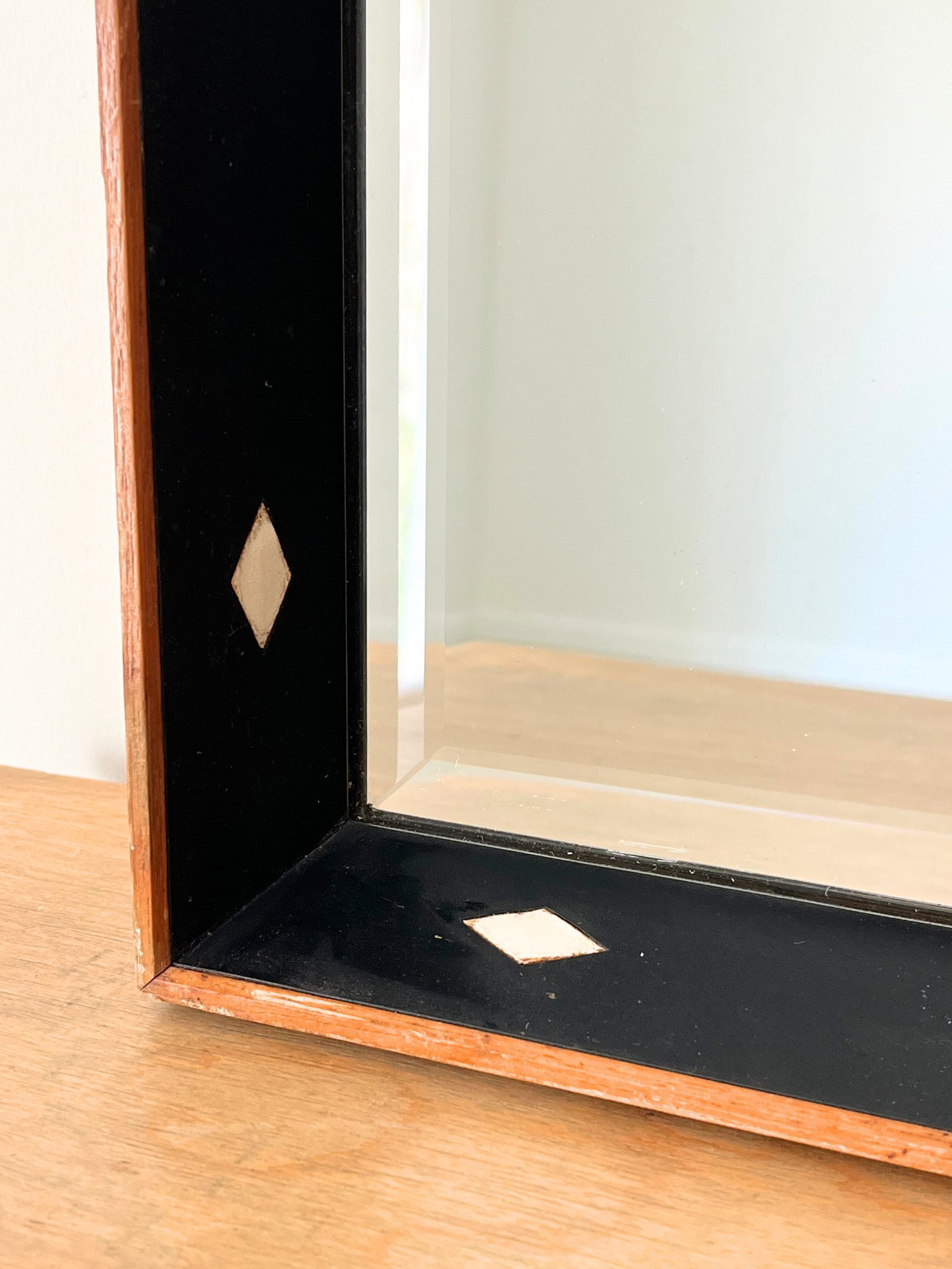 Diamond Frame Vintage Mirror With Black and White - Bureau Bruton