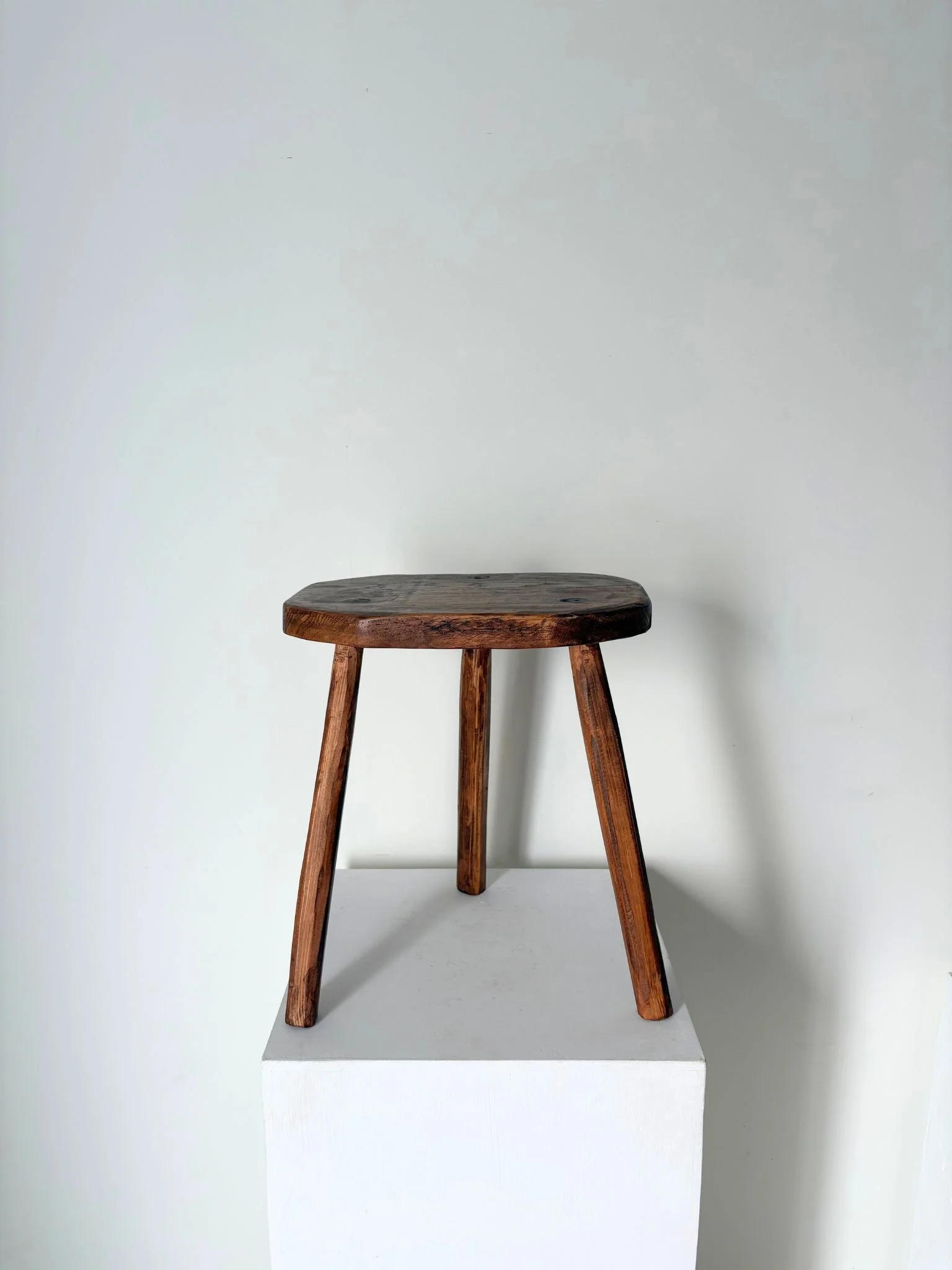 Rustic French Side Table Milking Stool - Bureau Bruton