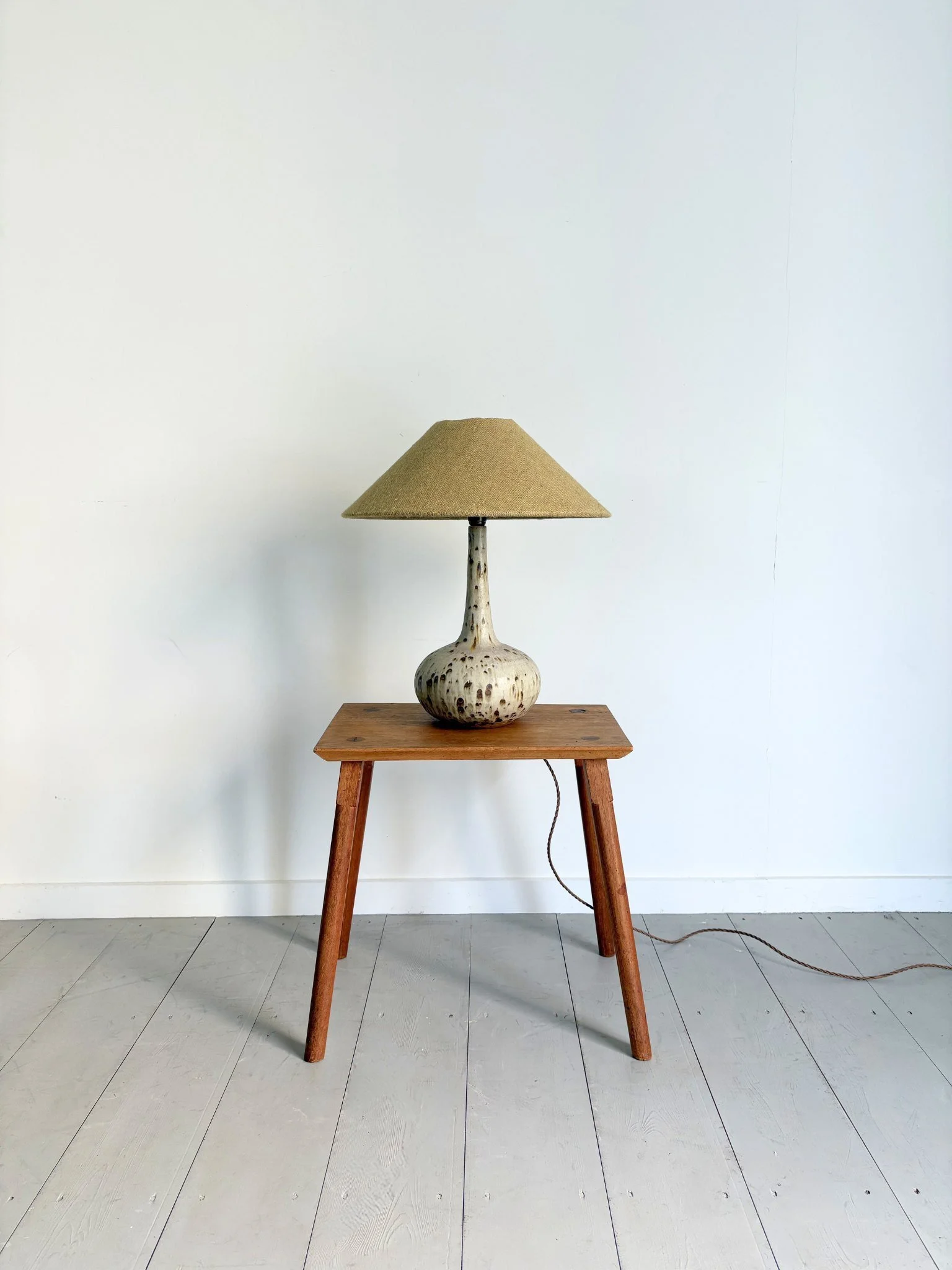 Chamfered Leg Wooden Side Table - Bureau Bruton Antiques and Vintage