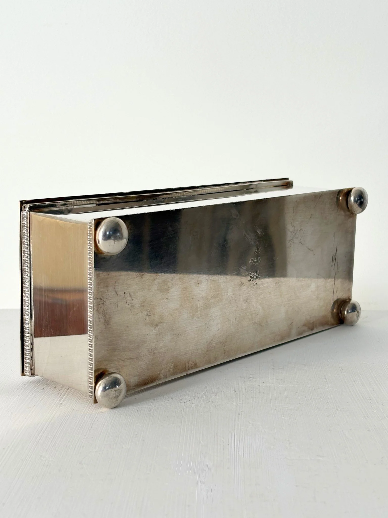 Silver Box With Bun Feet - Bureau Bruton