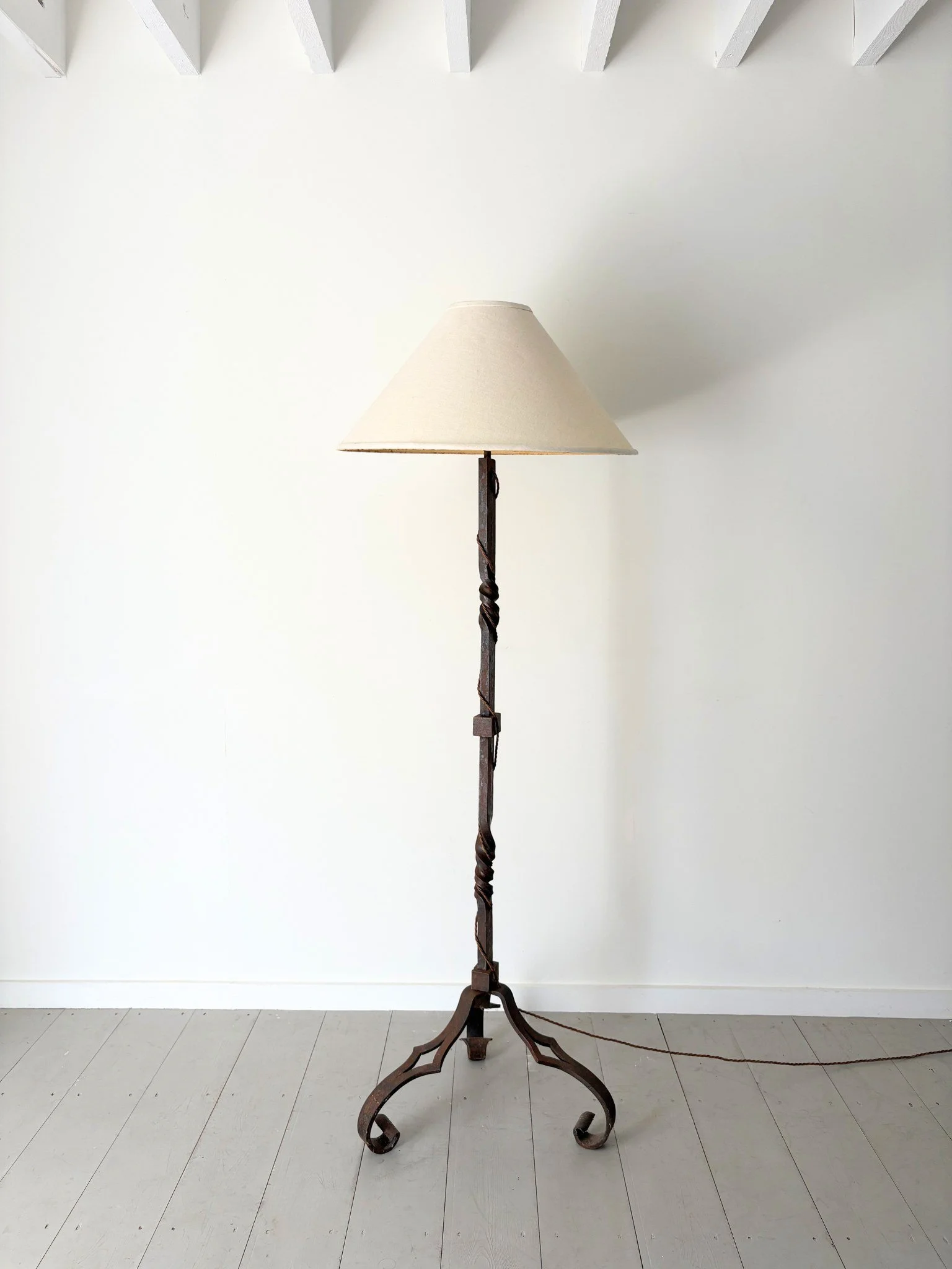1940s French Forged Iron Floor Lamp - Bureau Bruton Antiques and Vintage Gallery and Shop