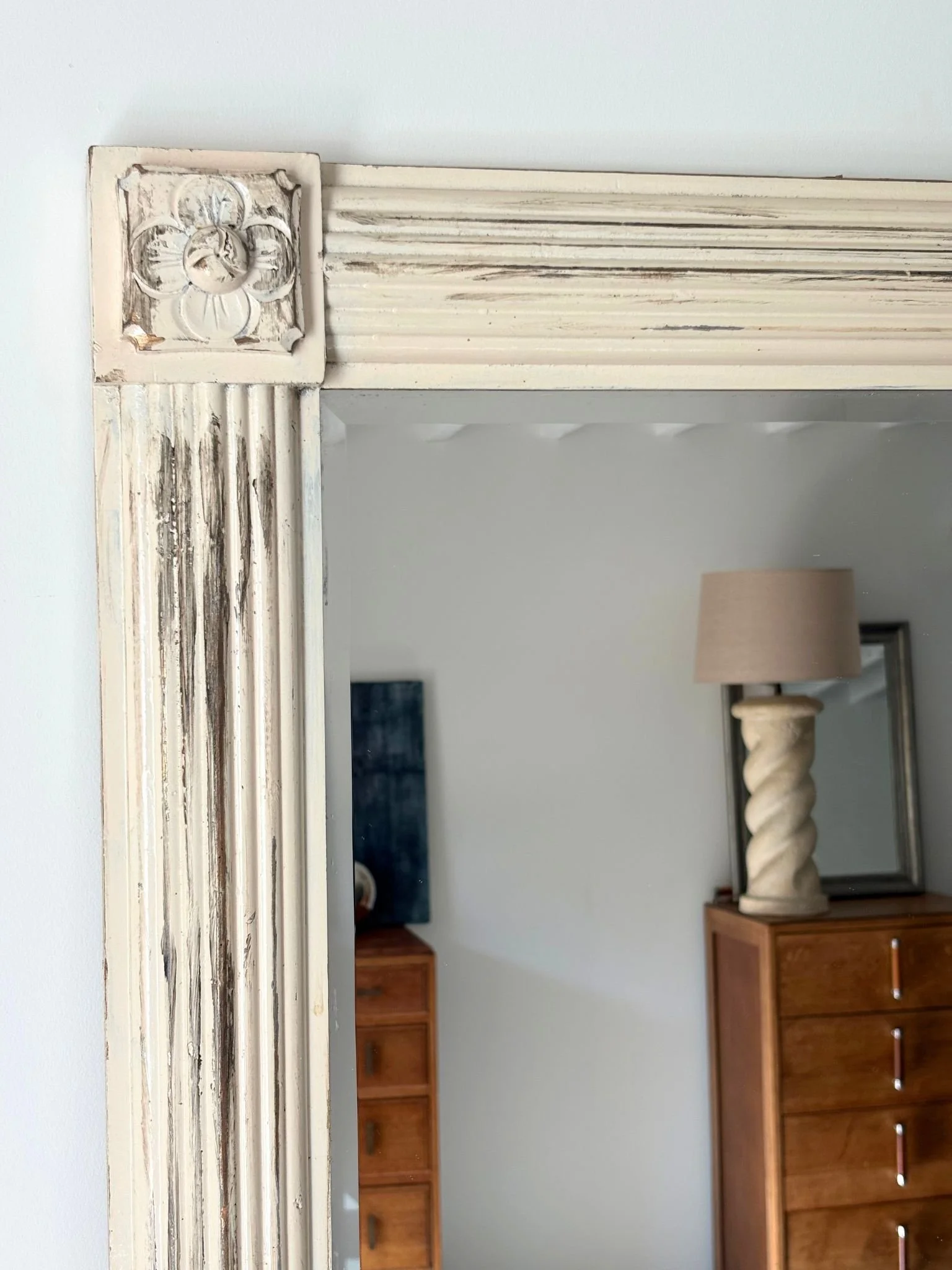 Reeded Cream Mirror