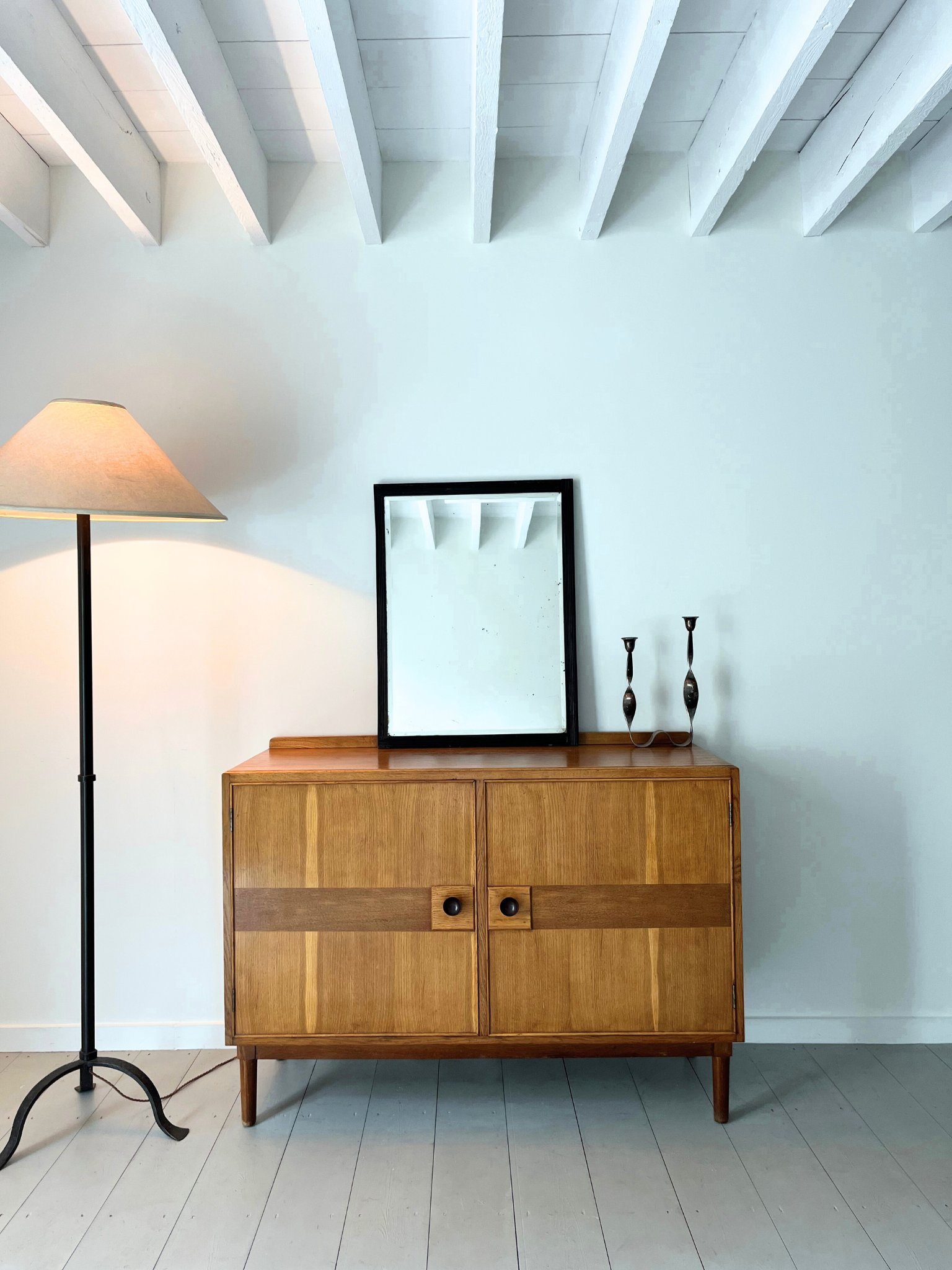 Black 19th Century Wooden Frame Mirror With Mercury Plate - Bureau Bruton Design and Antiques Showroom and Sourcing Service