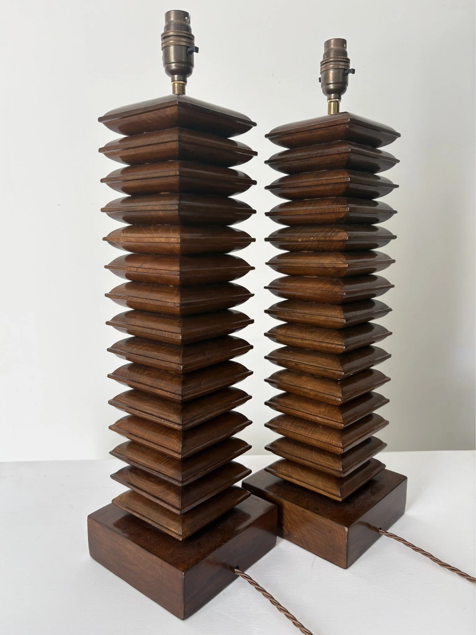 20th Century Modernist Stacked Totem Lamps - Bureau Bruton Antiques and Vintage