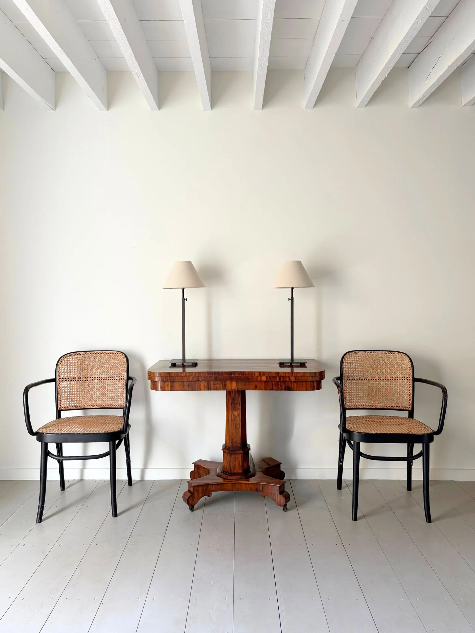 Pair of minimalist patinated bronze table lamps - Bureau Bruton Antique and Vintage Design Shop