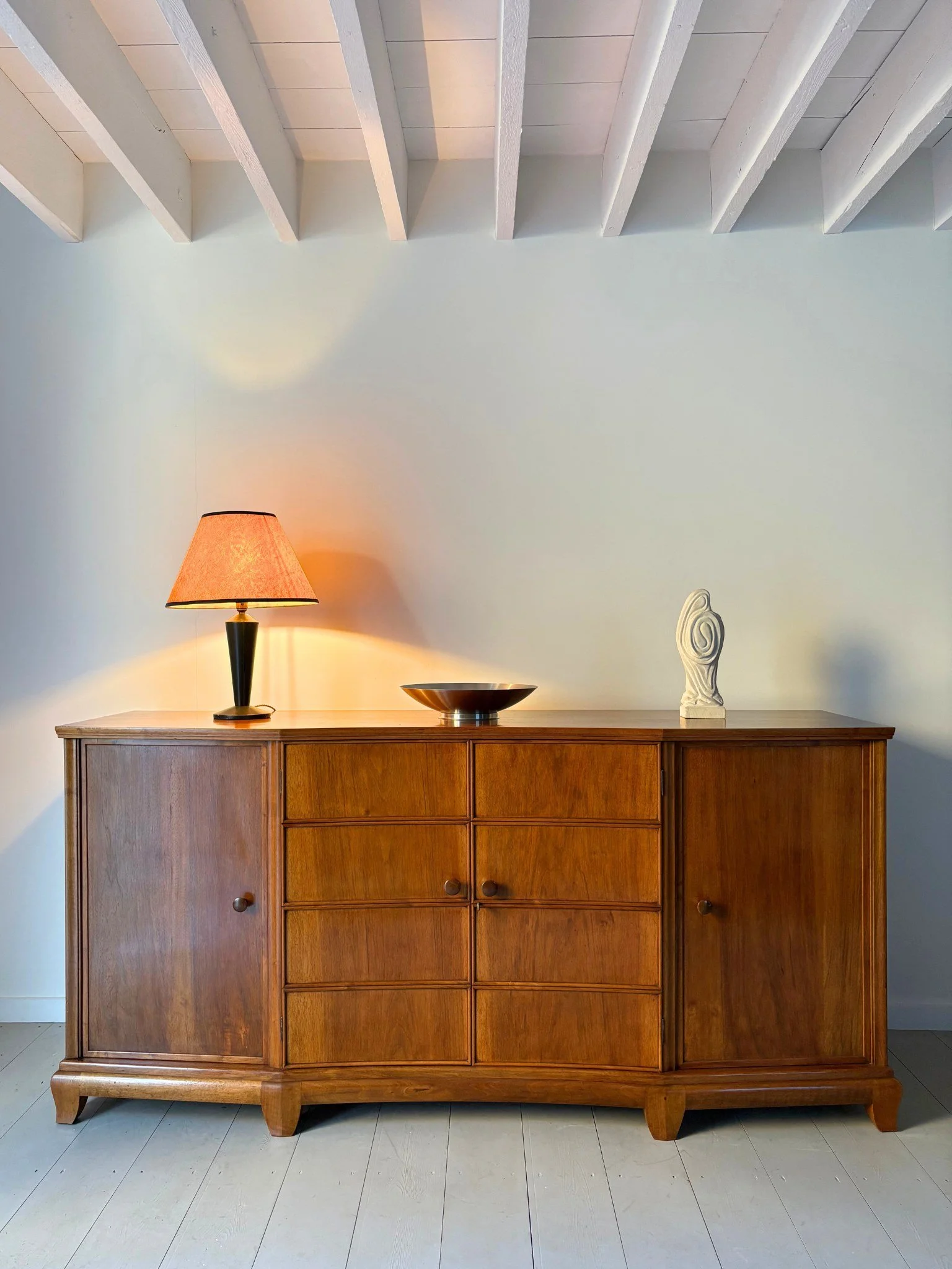 A Capacious Italian Sideboard Credenza Storage Unit In Walnut Wood, Italy, 1930 - Bureau Bruton Antiques and Vintage Design