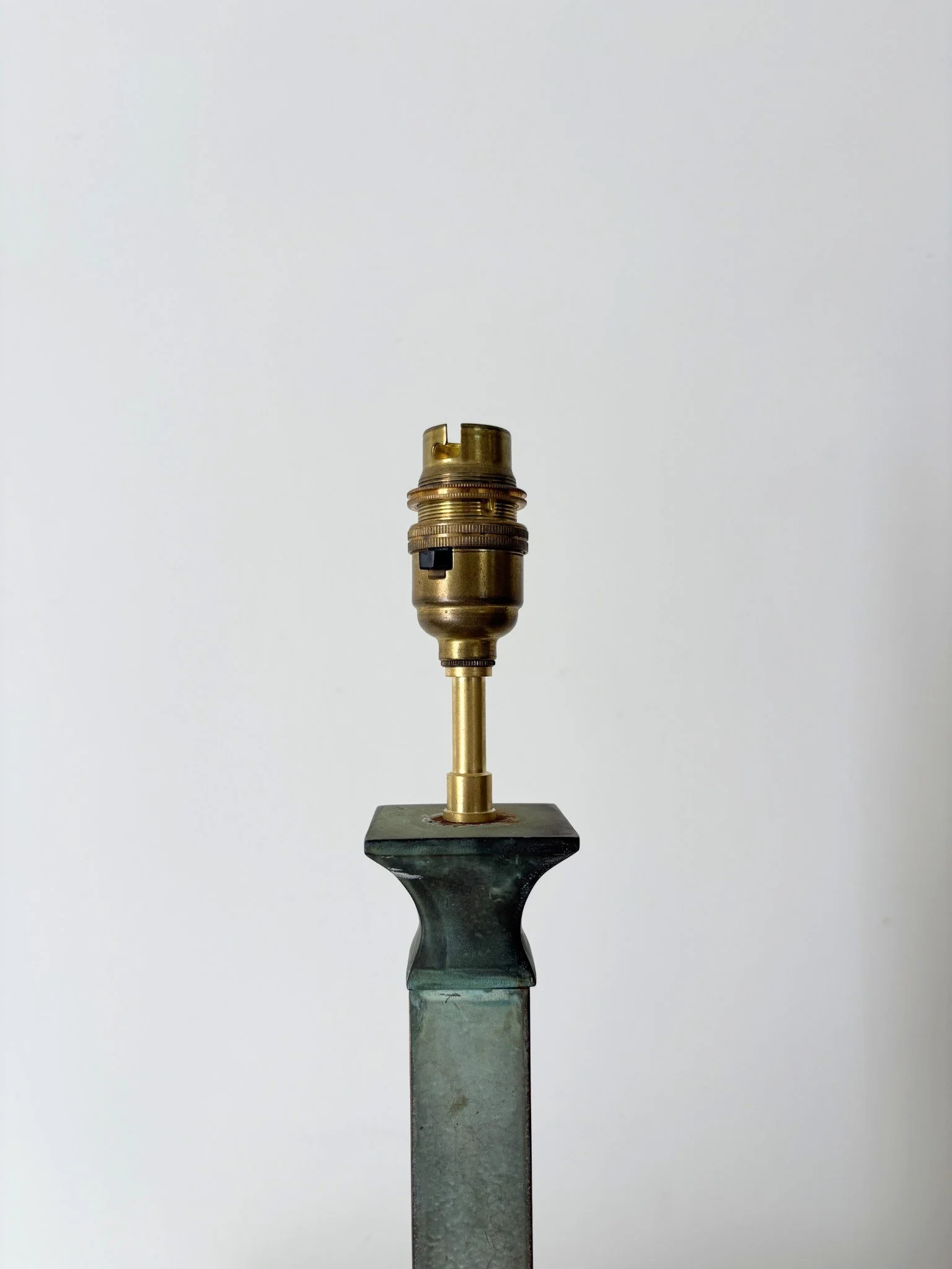 Aged Verdigris Column Lamp - Bureau Bruton Vintage and Antique Shop