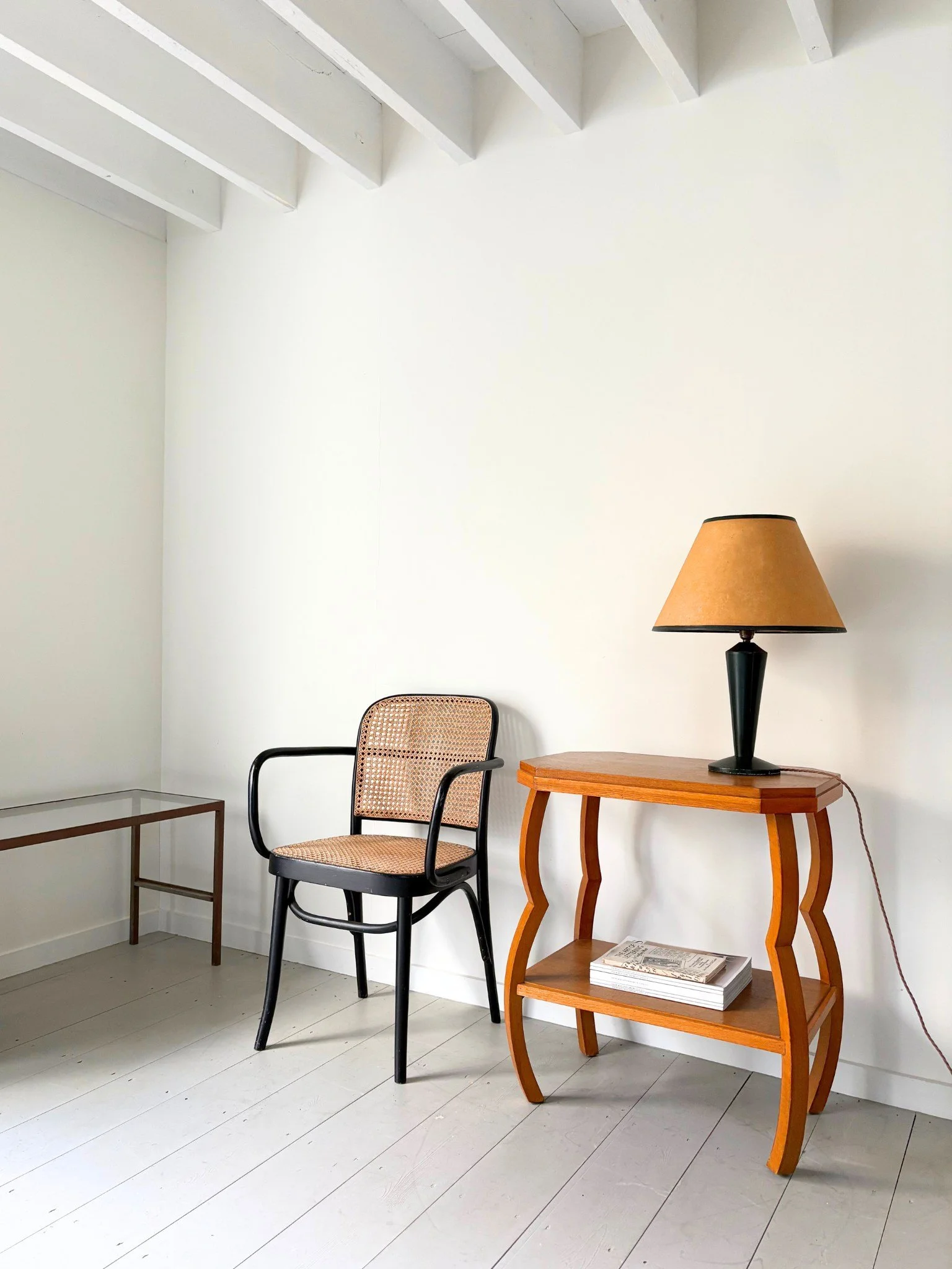 Wavy Leg Wooden Side Table, on view now at the Bruton showroom - Bureau Bruton Antique and Vintage Shop and Sourcing Consultancy