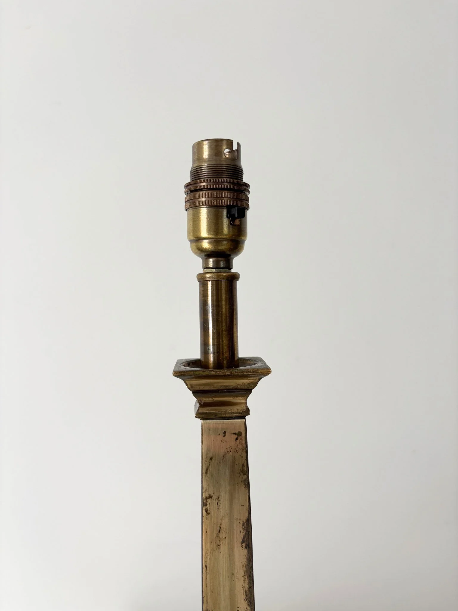 Antique Brass Column Lamp - Bureau Bruton Antique and Vintage Lighting