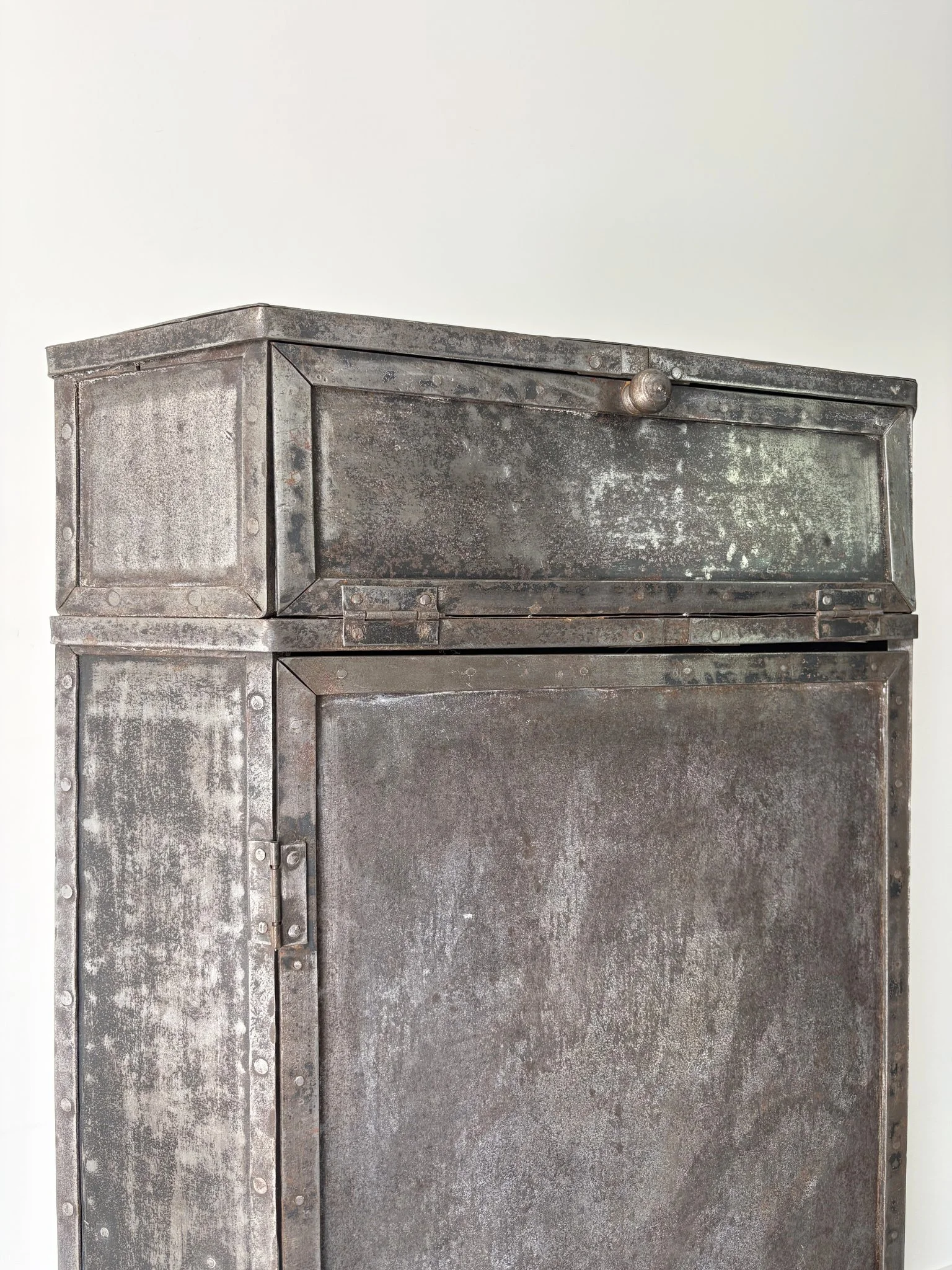 Industrial Steel Corner Cupboard - Bureau Bruton Vintage and Antique Shop