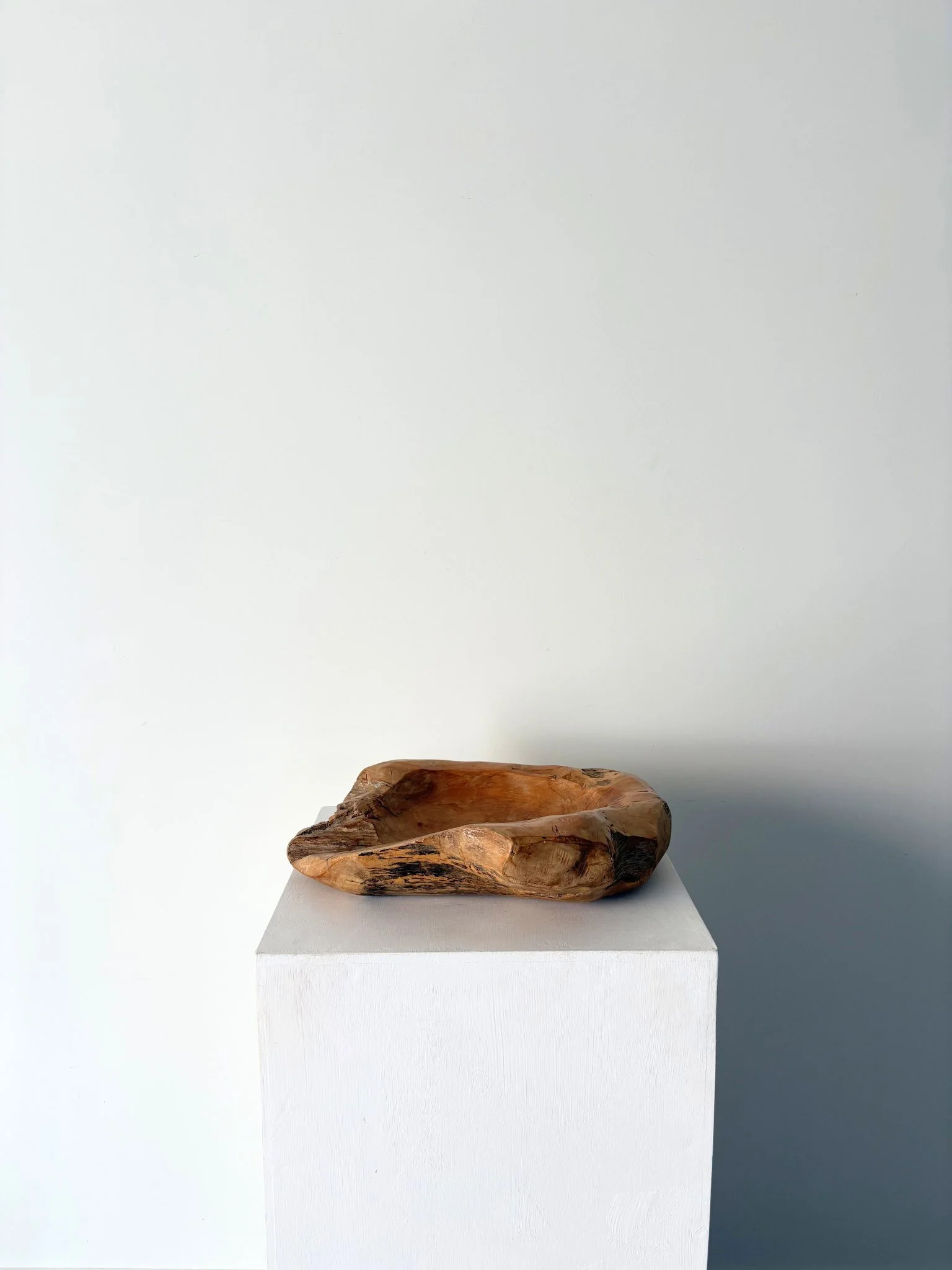 Large Organic Carved Wood Bowl With Live Edge - Bureau Bruton Antiques and Vintage