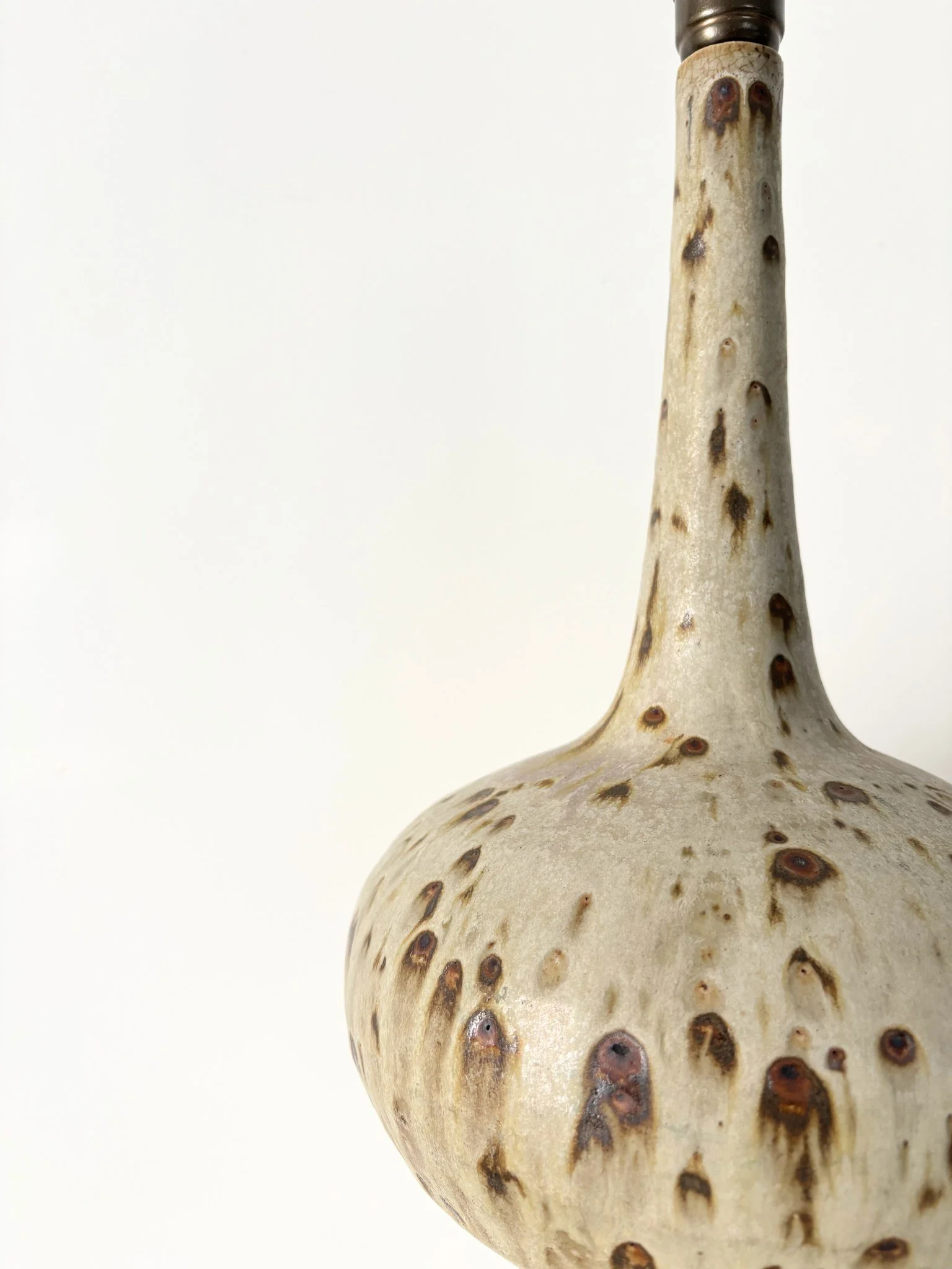 Mid Century French Teardrop Stoneware Lamp - Bureau Bruton Vintage and Antique Lighting