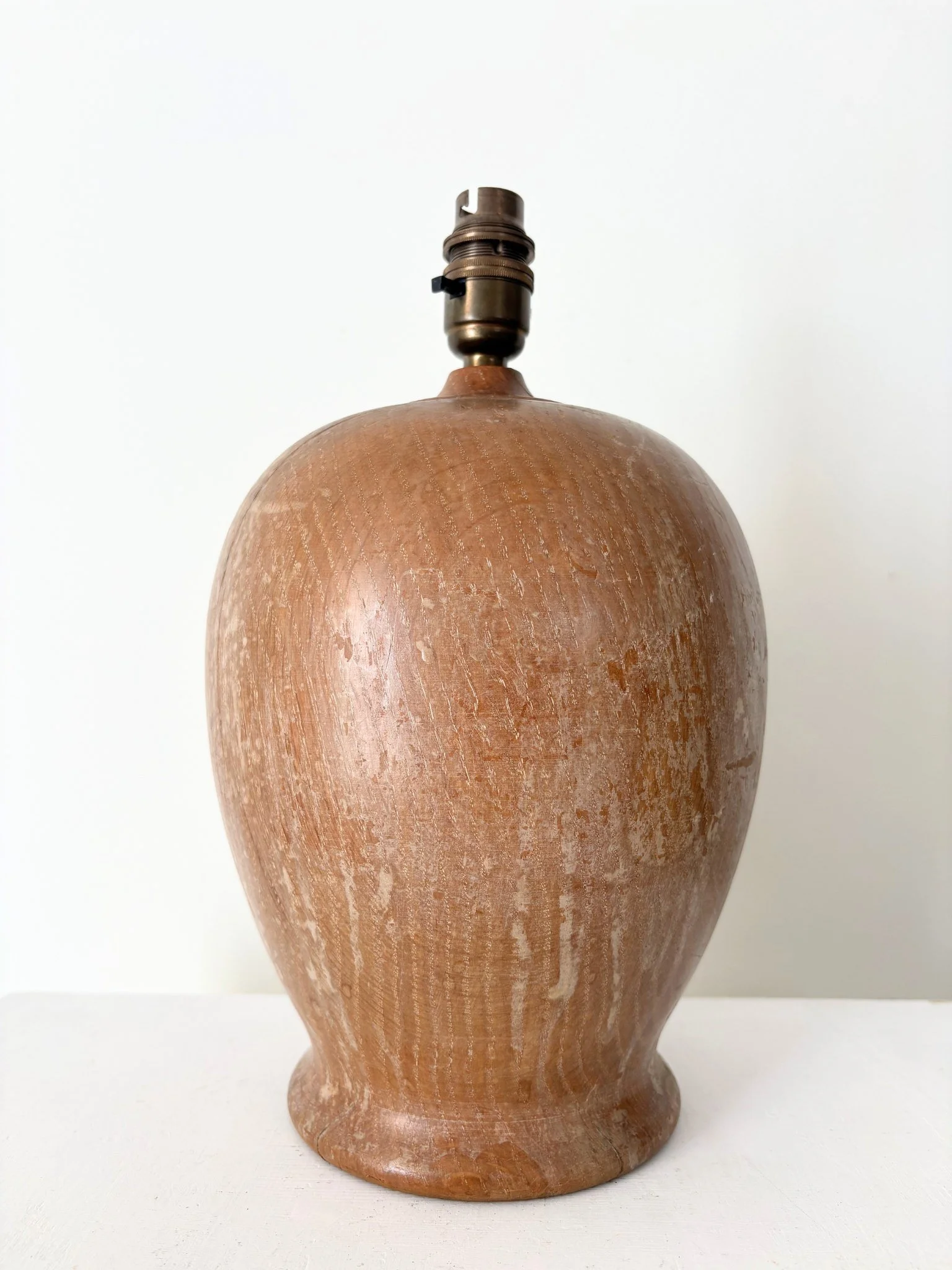 Vintage Limed Ovoid Table Lamp - Bureau Bruton