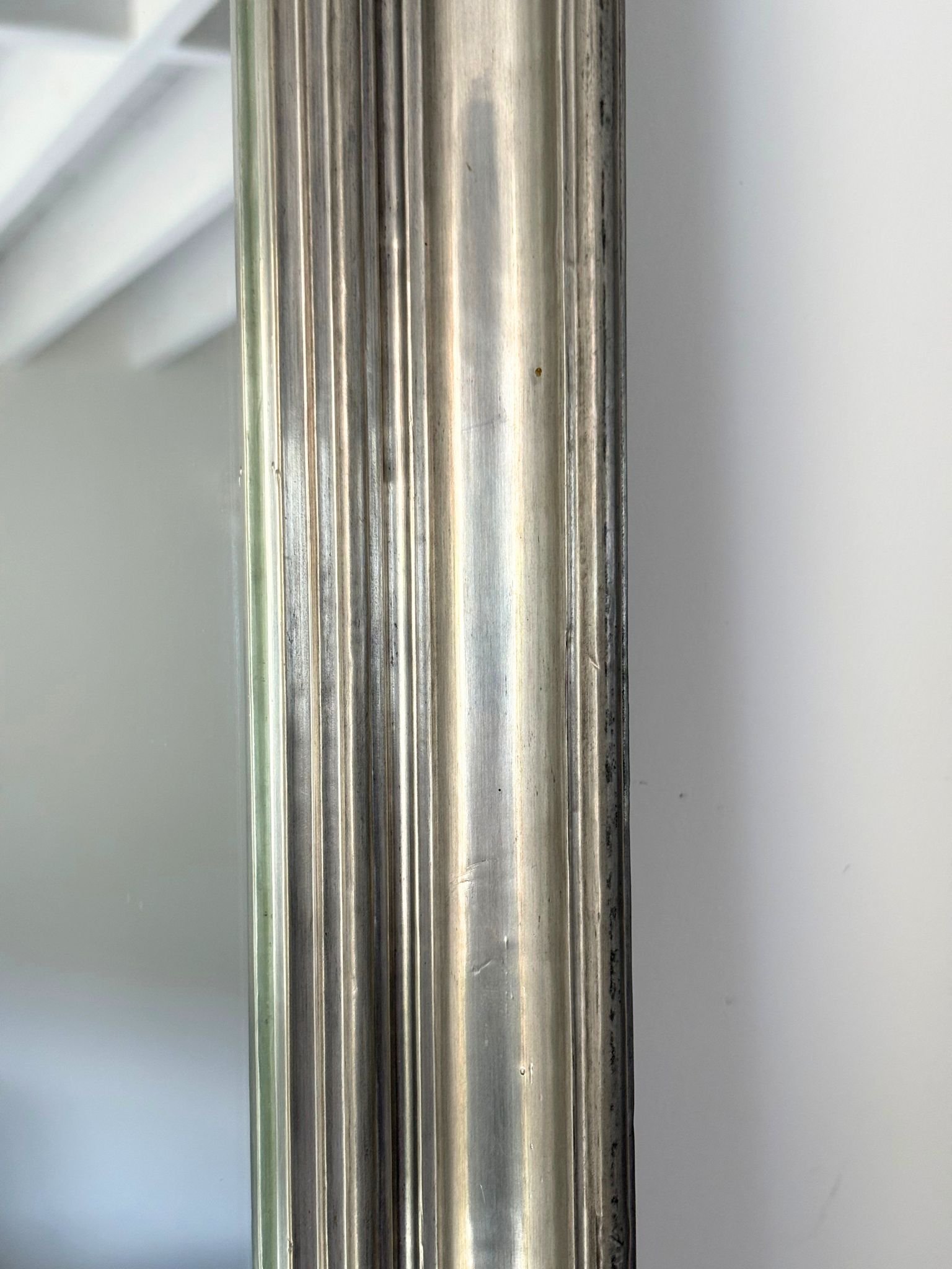 French Vintage Chrome Metal Mirror - Bureau Bruton