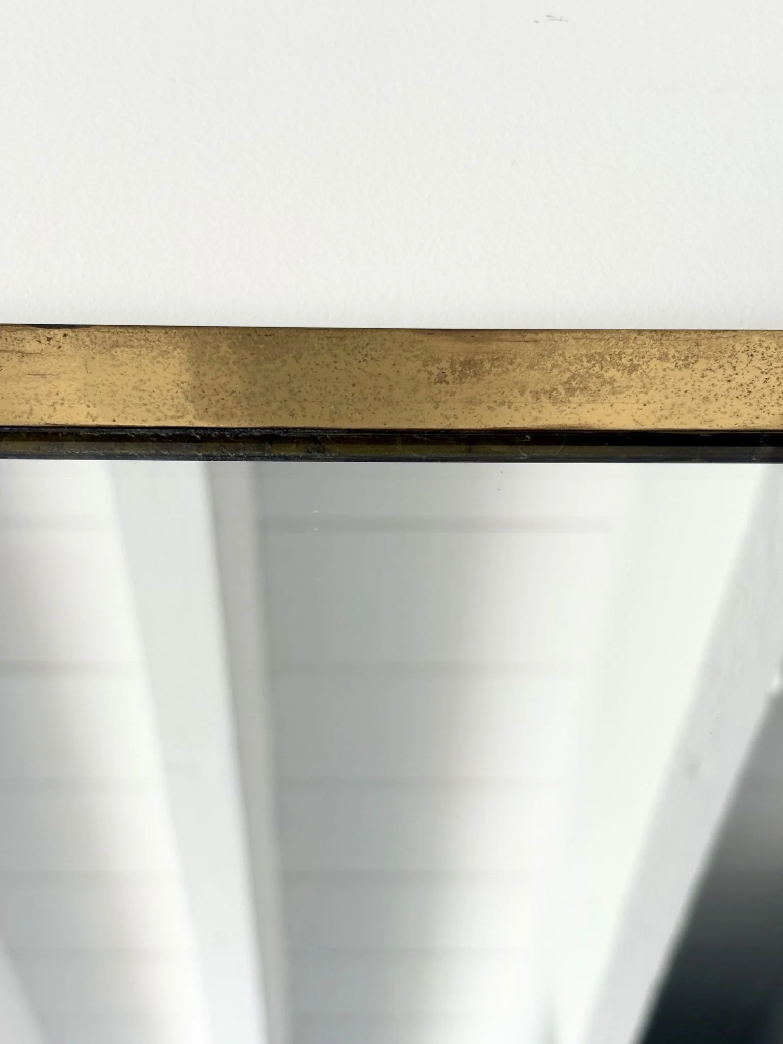 Mid Century Simple Brass Wall Mirror - Bureau Bruton