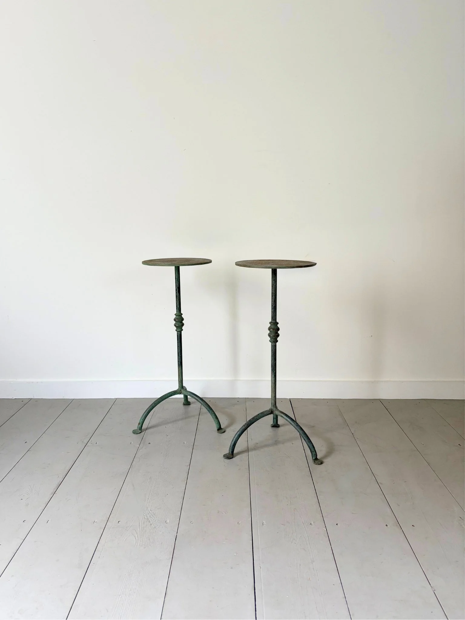Pair of 20th Century Iron Martini Tables With Verdigris Finish — Bureau ...