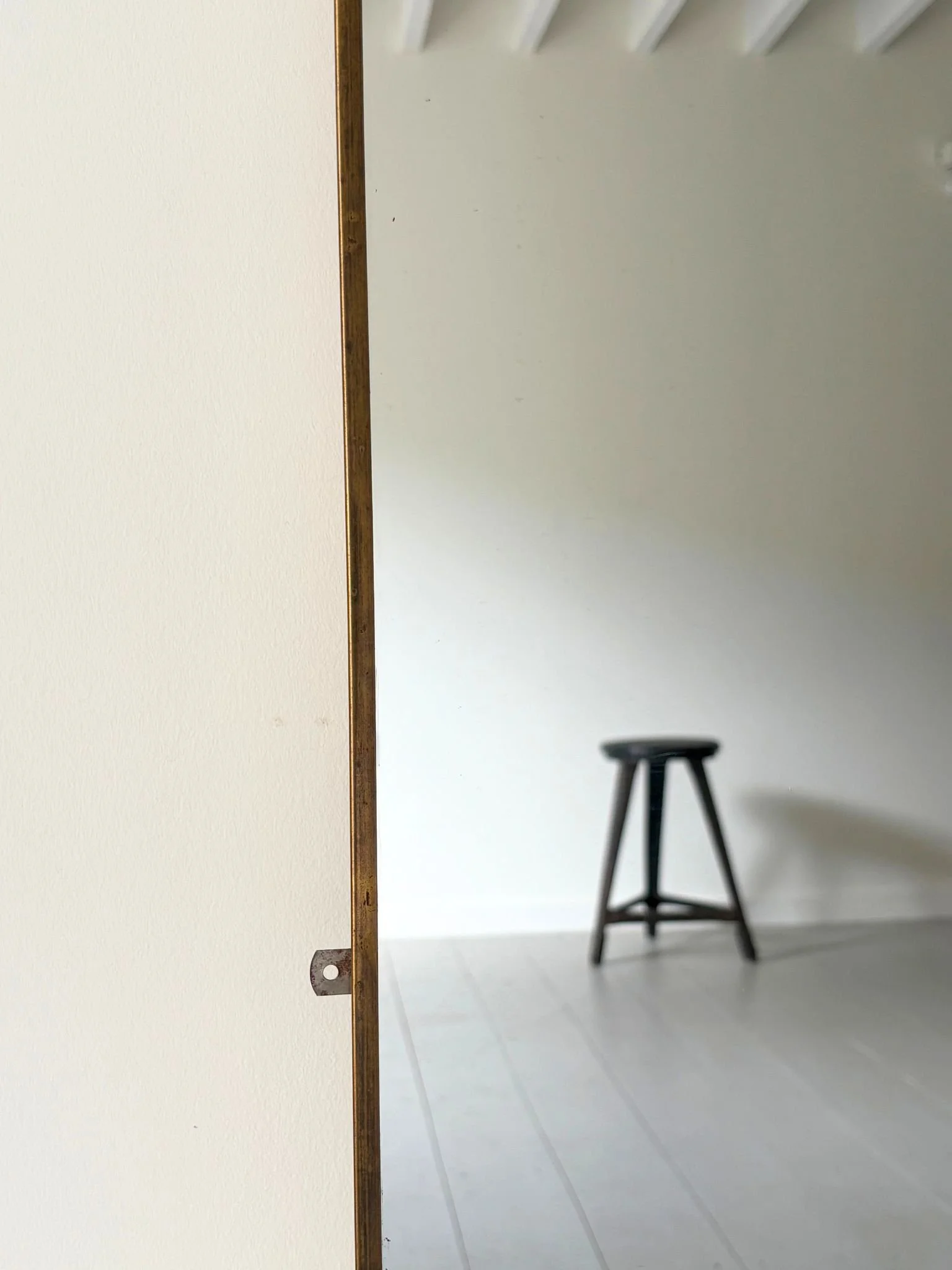 Aged Brass Full Length Mid Century Dressing Mirror - Bureau Bruton