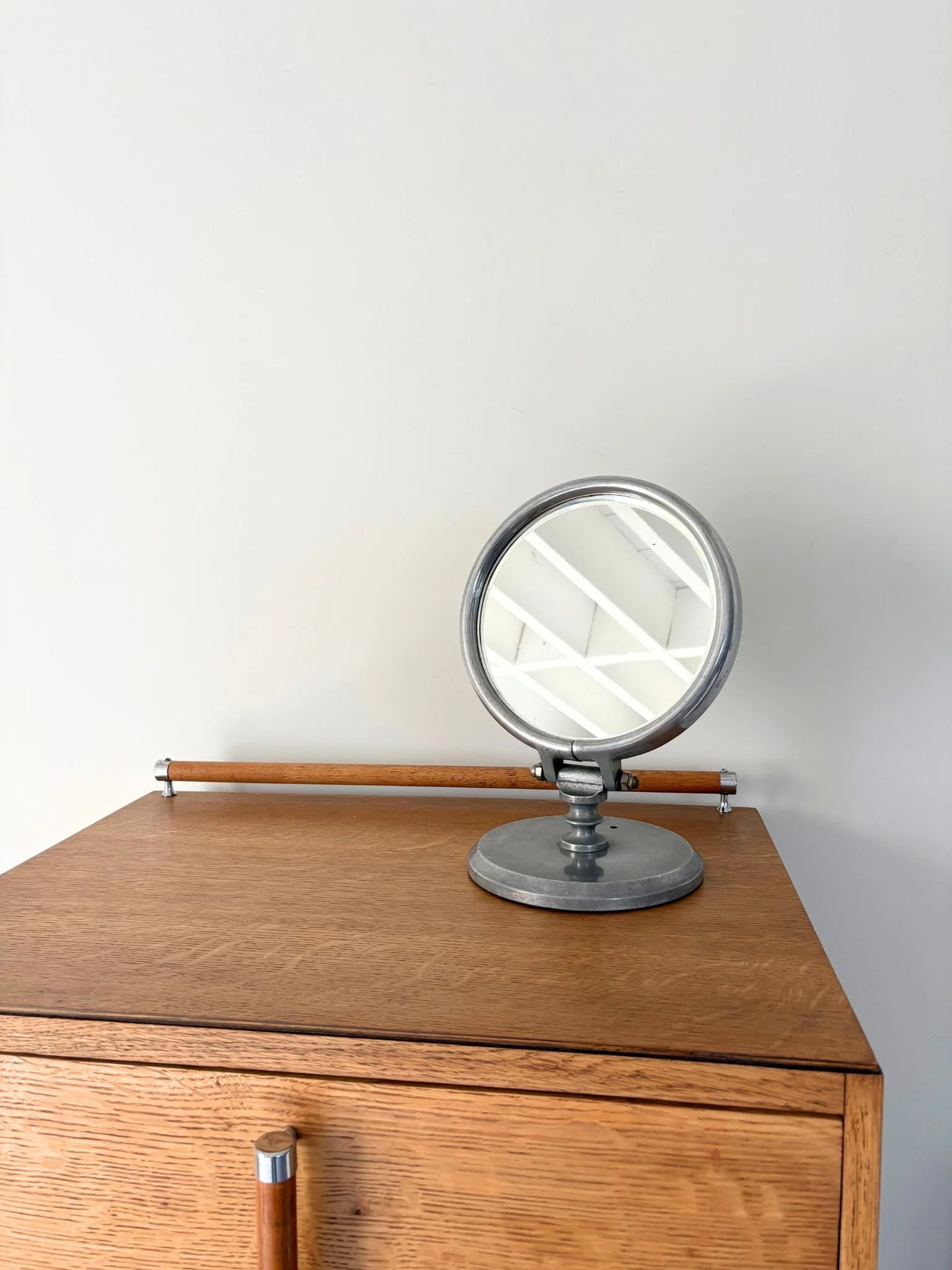 Industrial Art Deco Table Top Vanity Mirror - Bureau Bruton Antiques and Vintage