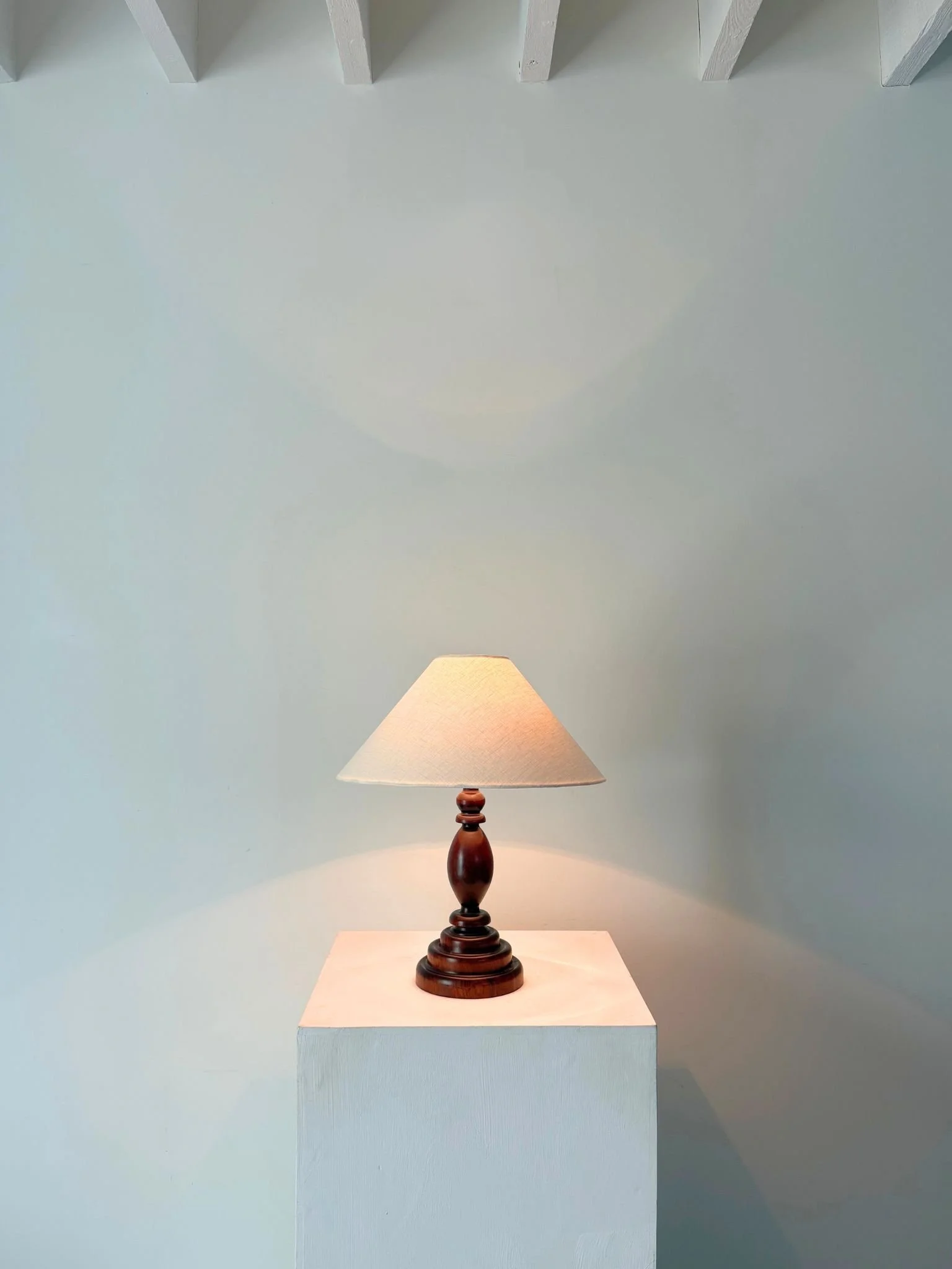Turned Mahogany Table Lamp - Bureau Bruton Antique and Vintage Furniture Shop