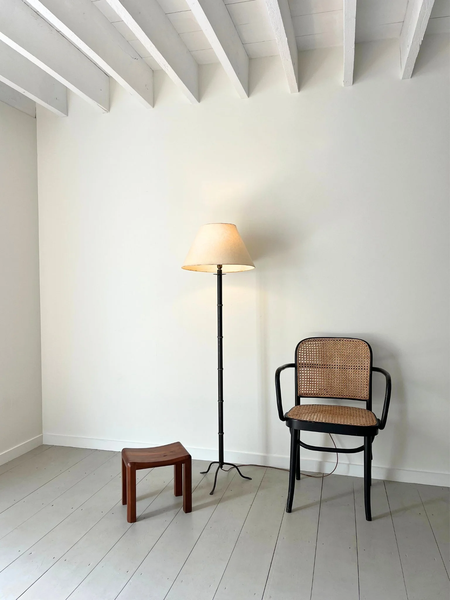 Simulated Bamboo Floor Lamp In Steel - Bureau Bruton Design and Vintage Gallery and Sourcing Service