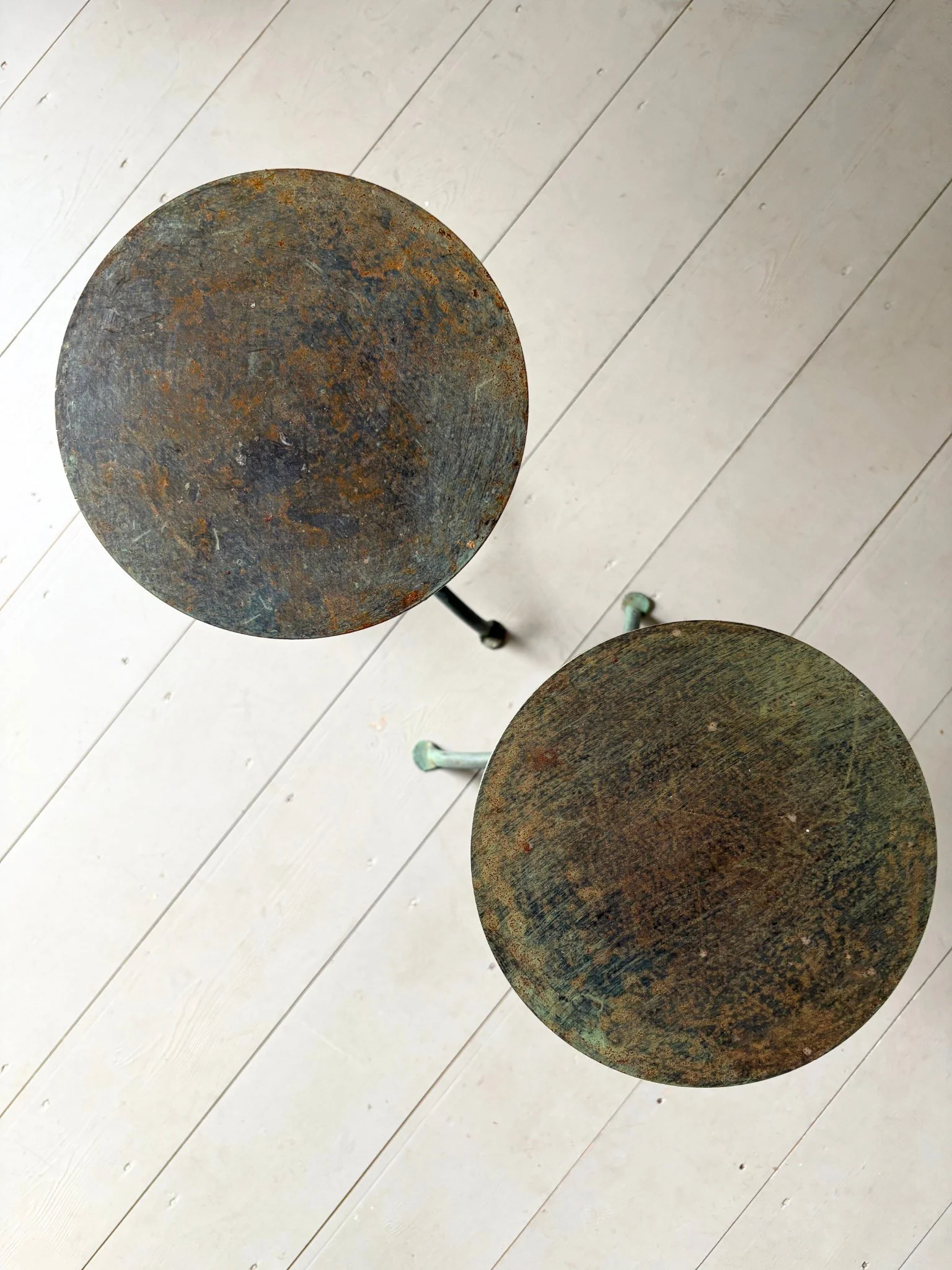 Pair of 20th Century Iron Martini Tables With Verdigris Finish — Bureau ...
