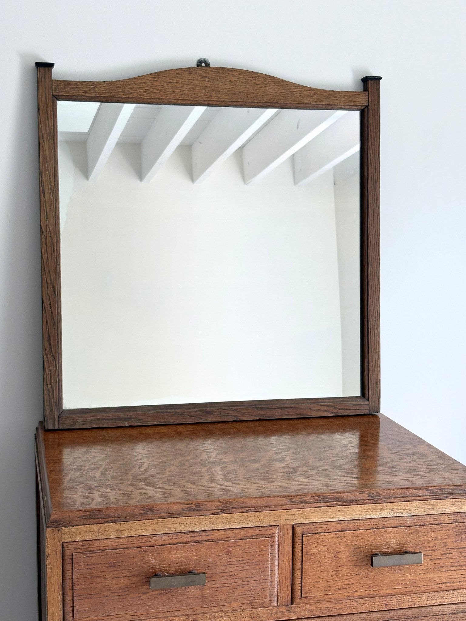 Vintage Wall Mirror In An Arched Arts and Crafts Design - Bureau Bruton Gallery and Store