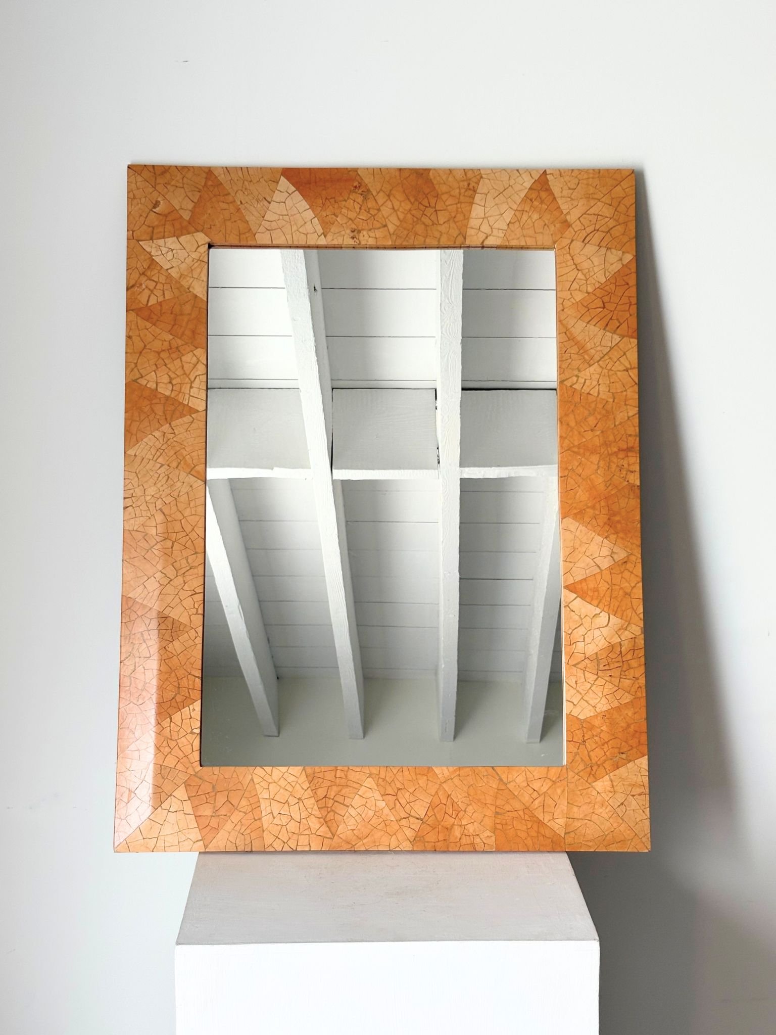 Tesselated Karl Springer Shell Wall Mirror - Bureau Bruton Antiques and Vintage