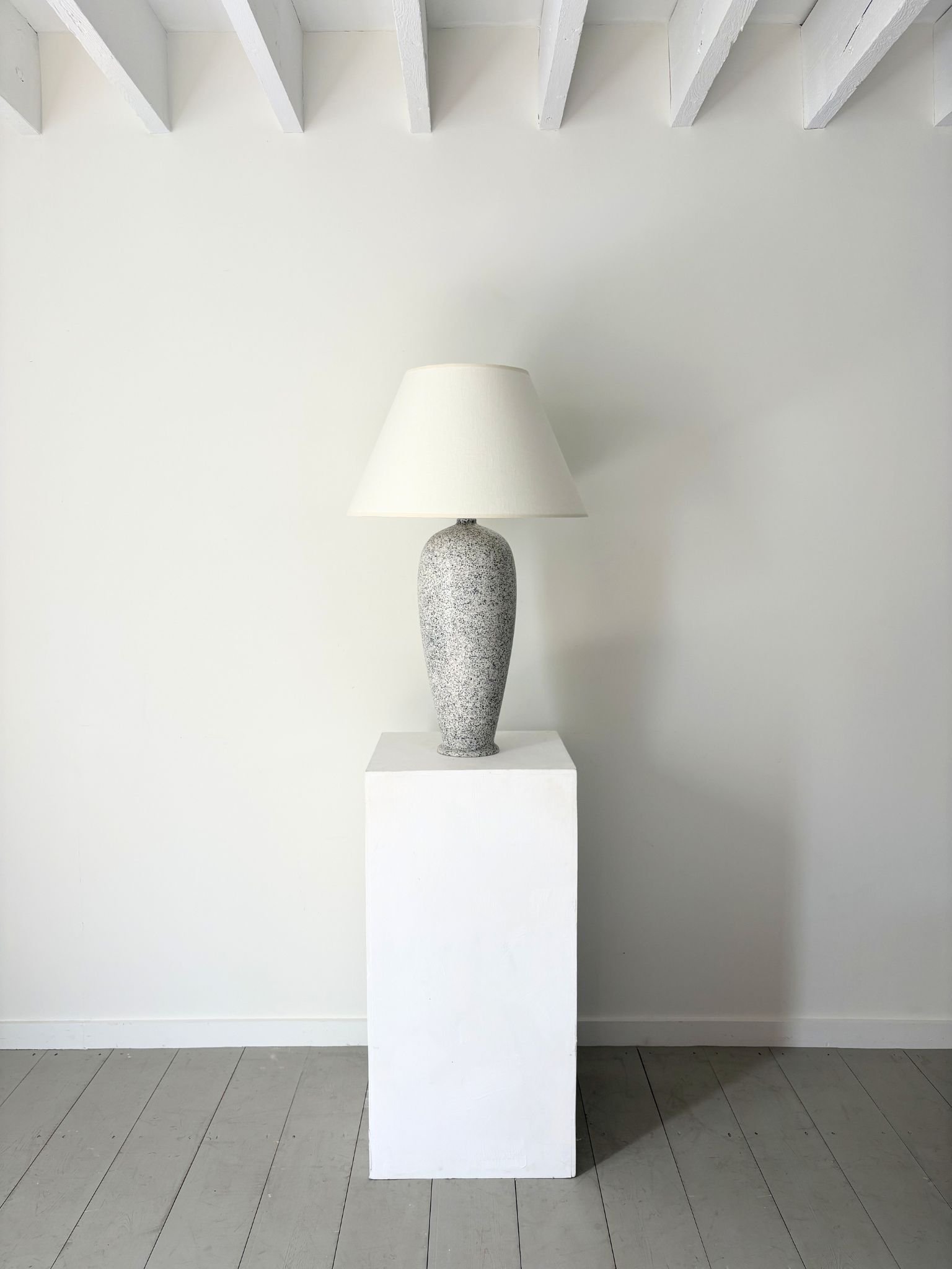 Tall 1980s Terrazo Effect Ceramic Lamp - Bureau Bruton Antique and Vintage Shop