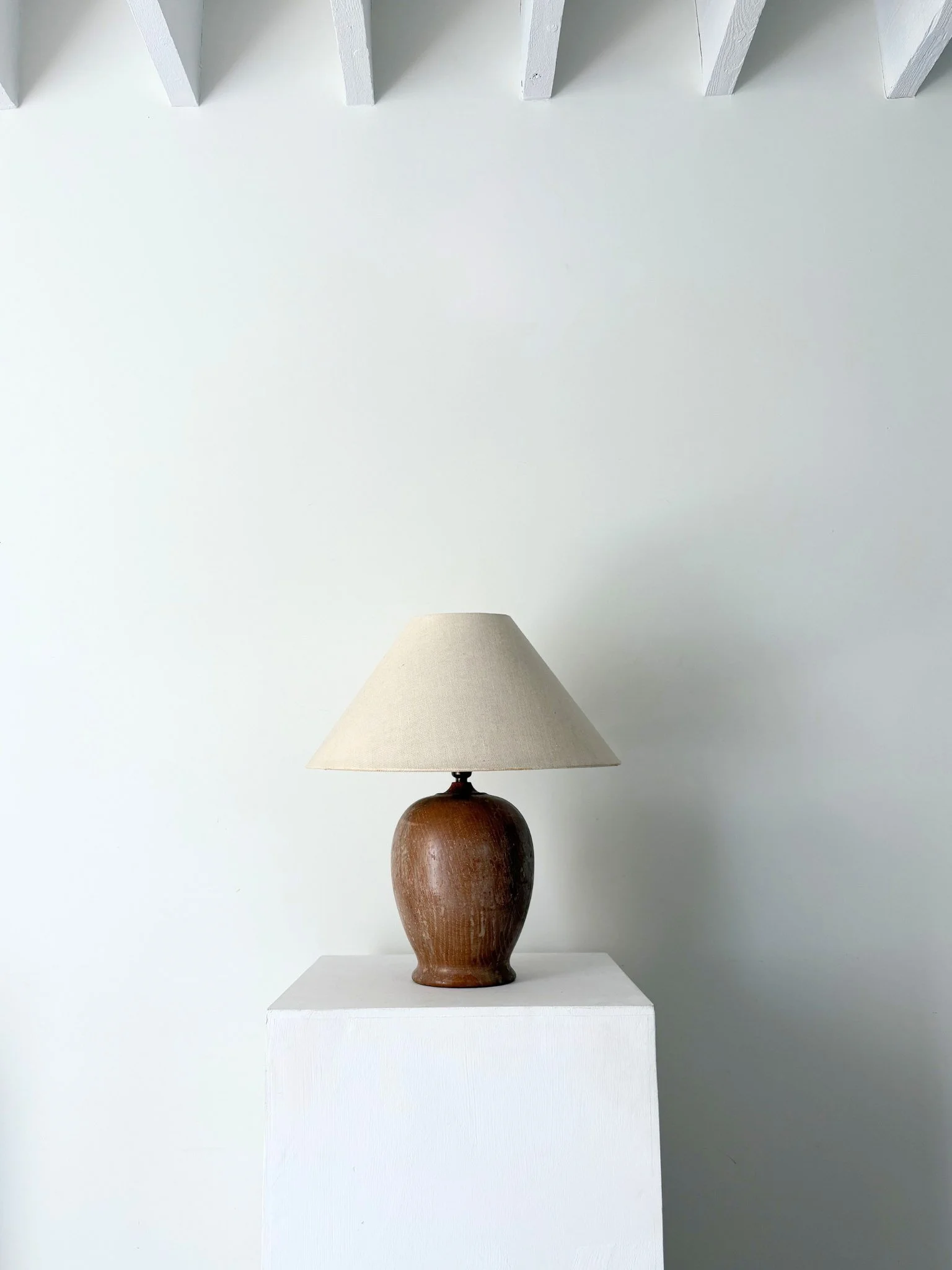Italian Limed Wooden Table Lamp - Bureau Bruton