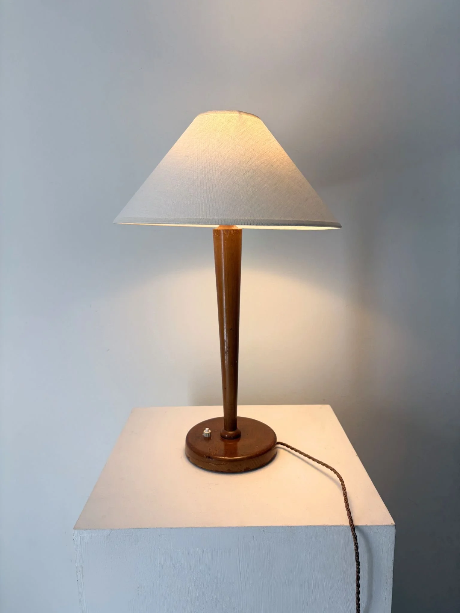 Tapered Wooden Art Deco Lamp - Bureau Bruton Antique and Vintage Shop