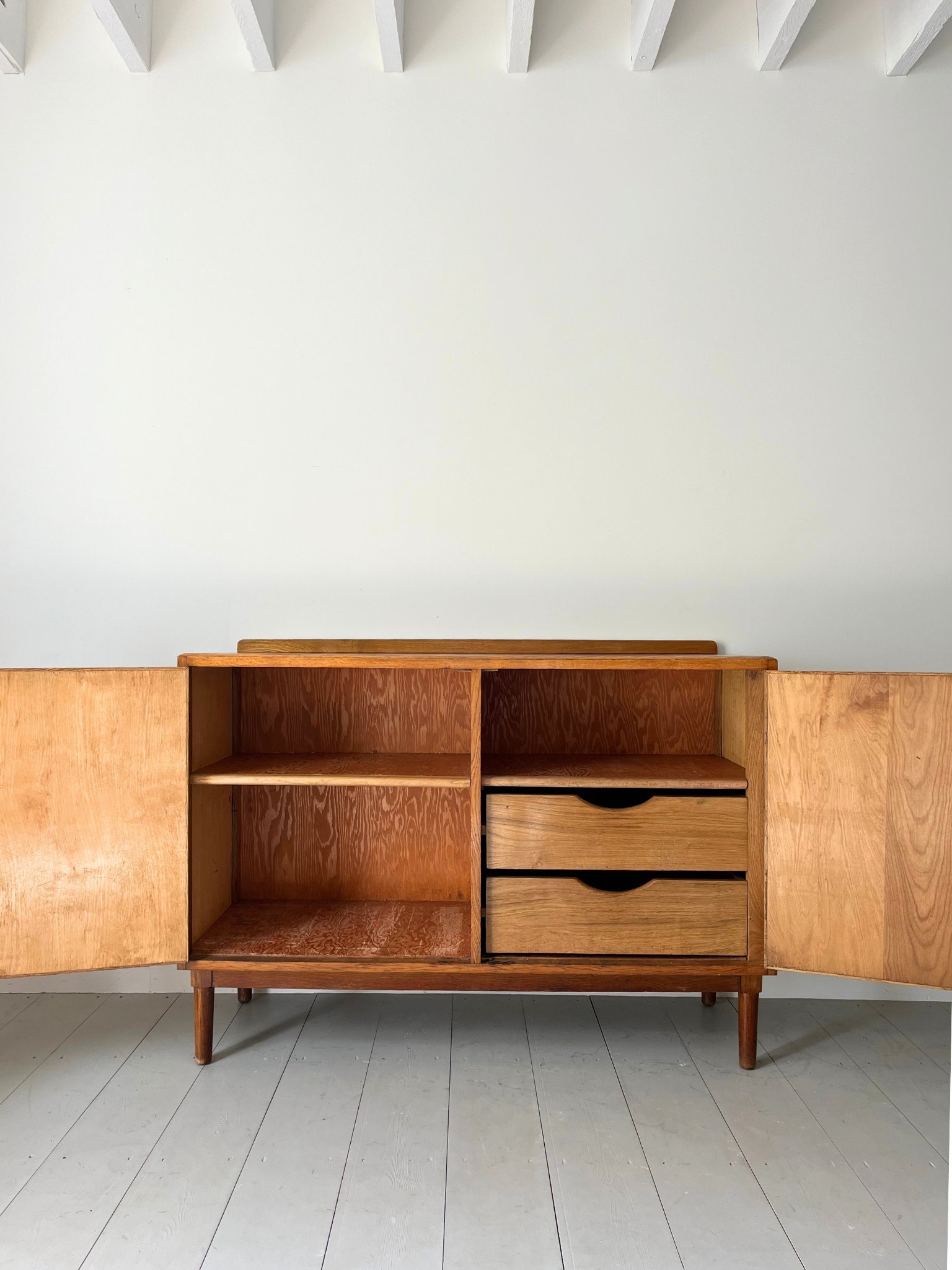 Vintage sideboard with sectional storage, on view at Bureau Bruton