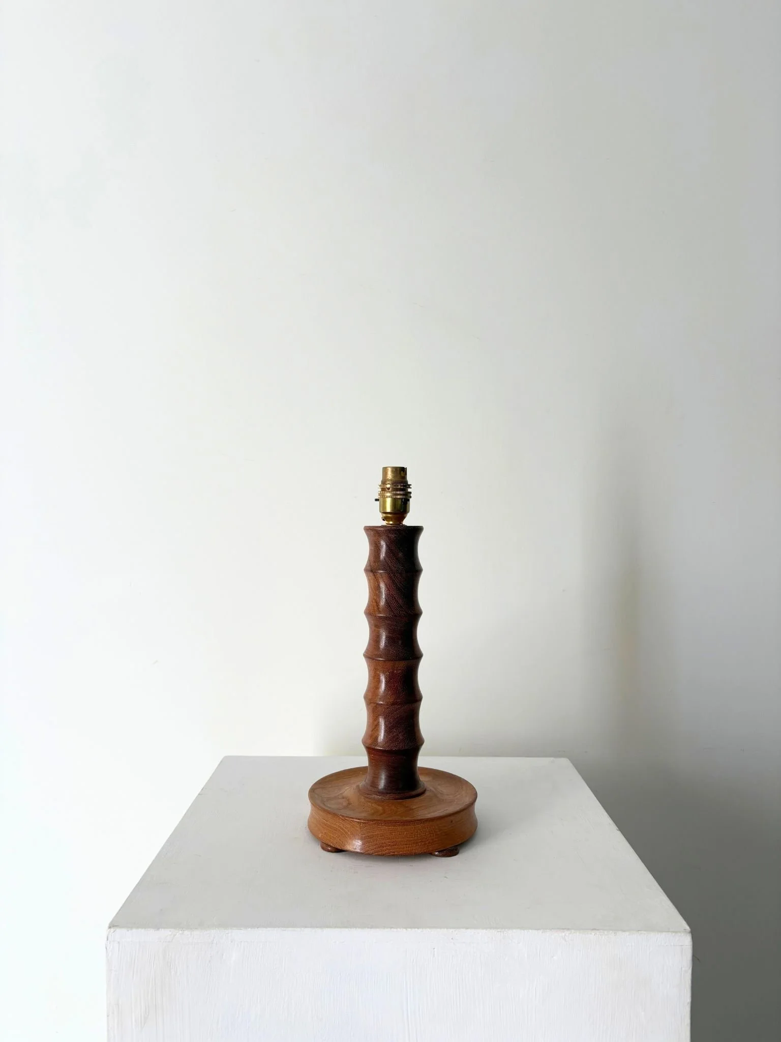 Solid Wood 20th Century Table Lamp With Hand Turned Decorative Stem - Bureau Bruton Antiques and Vintage Shop and Sourcing